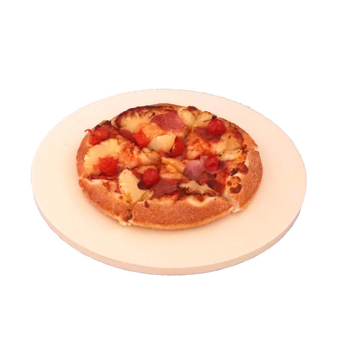 KIBOW 13-Inch Round Cordierite Ceramic Pizza Stone for Oven, Grill & BBQ - Perfect for Baking Crispy Pizza, Bread & Cookies at Home or Outdoor Cooking