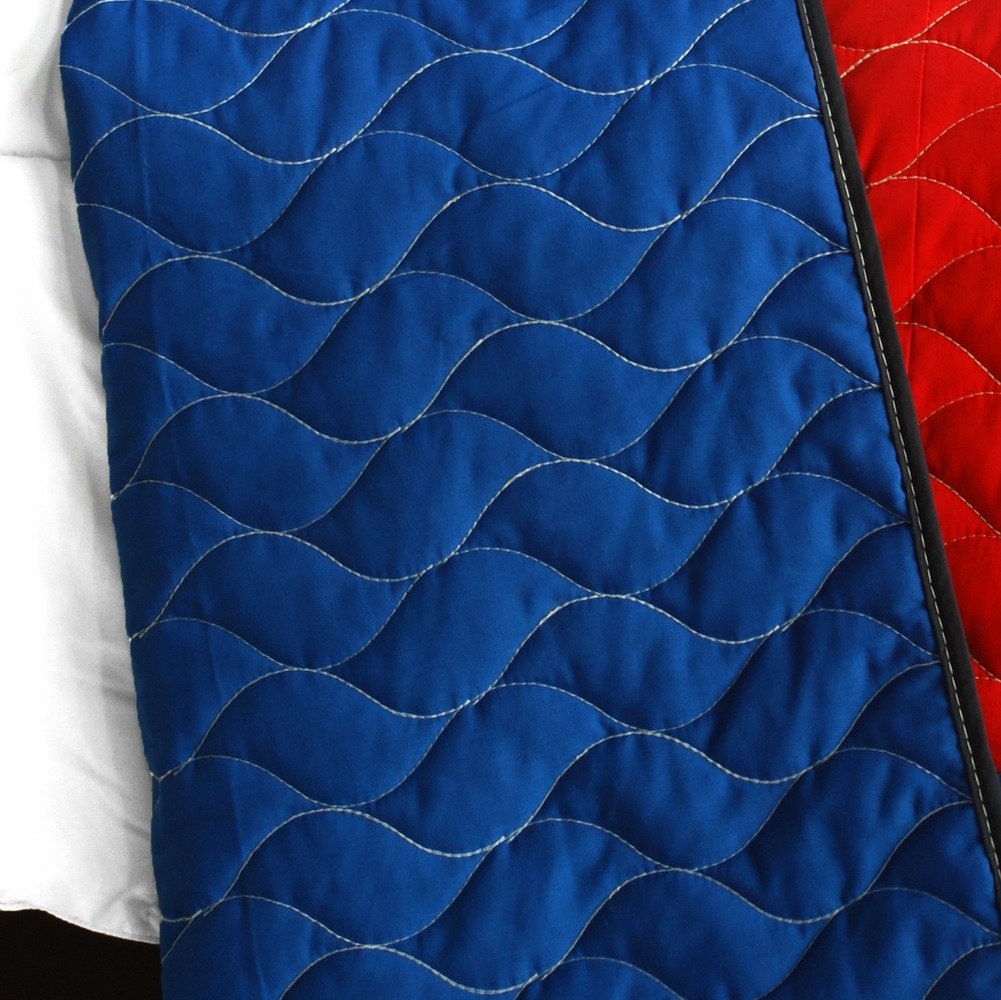 Vermicelli-Quilted Patchwork Geometric Quilt Set Full/Queen Size - Stylish & Comfortable Bedding for Modern Bedroom Decor