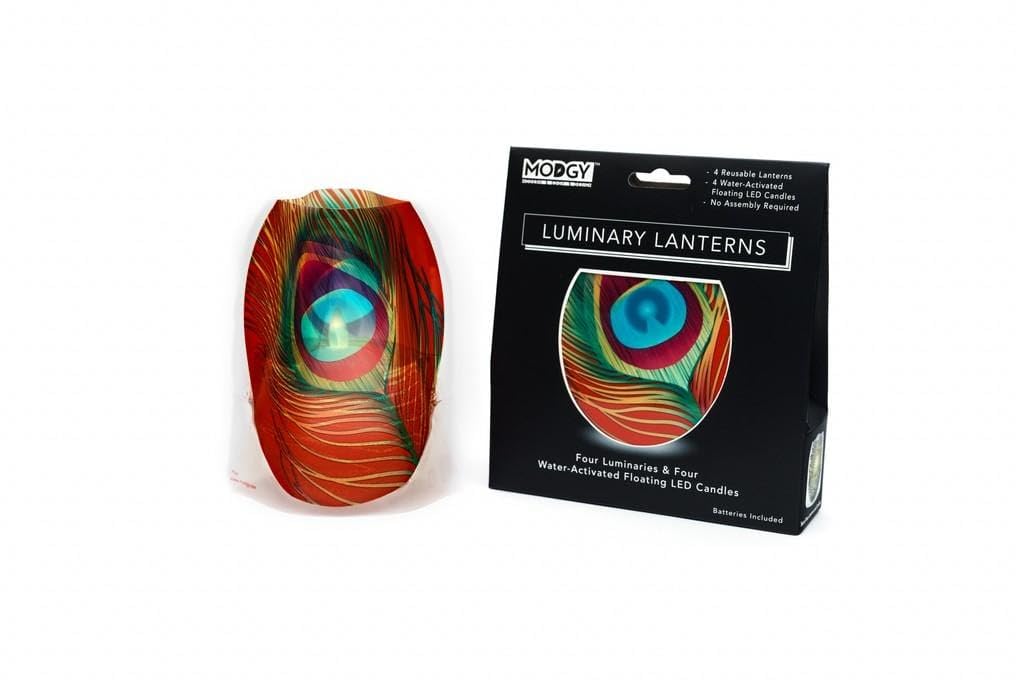 MODGY Luminary Lanterns - 4-Pack Decorative Candle Holders for Indoor & Outdoor Use, Wedding Centerpiece, Patio Decor with Flameless Floating LED Candles - Perfect for Romantic Ambiance, Garden Parties, and Holiday Lighting