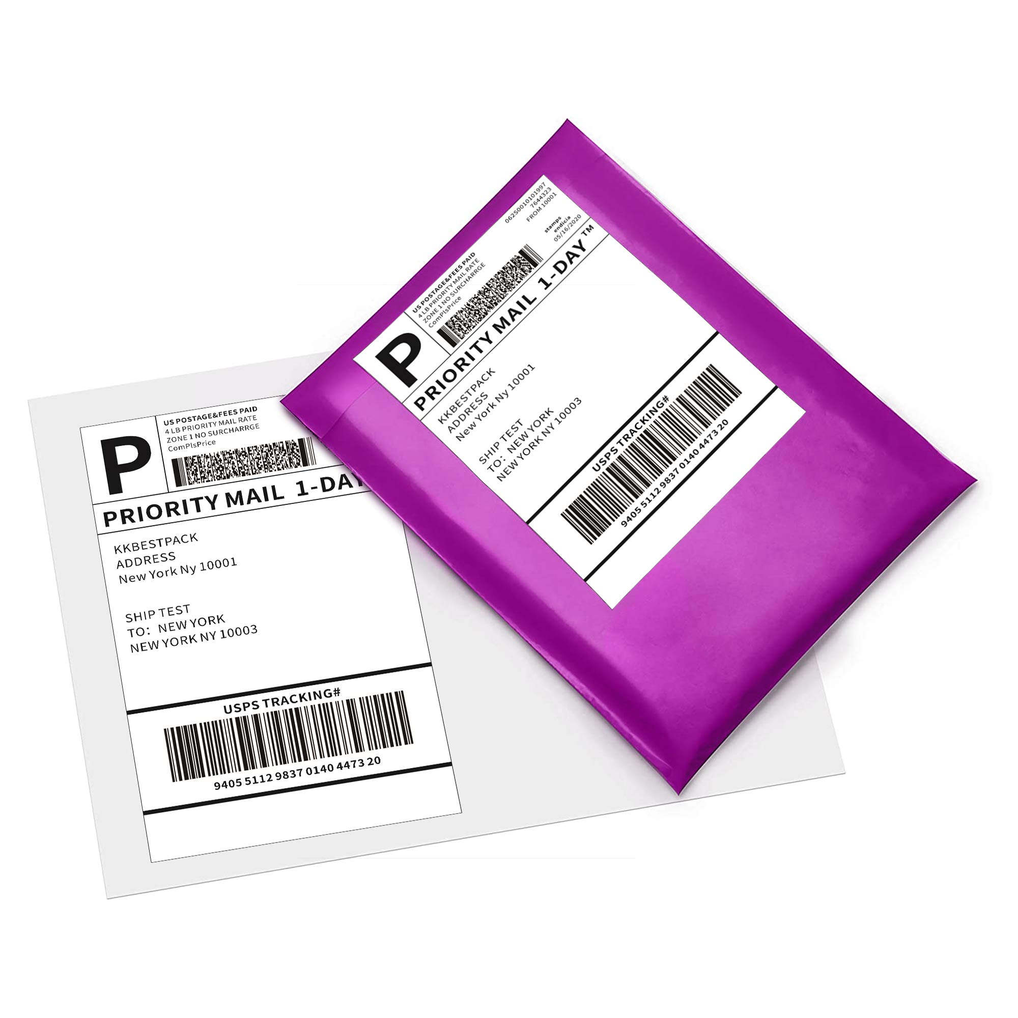 KKBESTPACK 4x6 Fan Fold Direct Thermal Shipping Labels - 500 Pack for Thermal Printers | Perfect for USPS, UPS, FedEx & E-Commerce Shipping