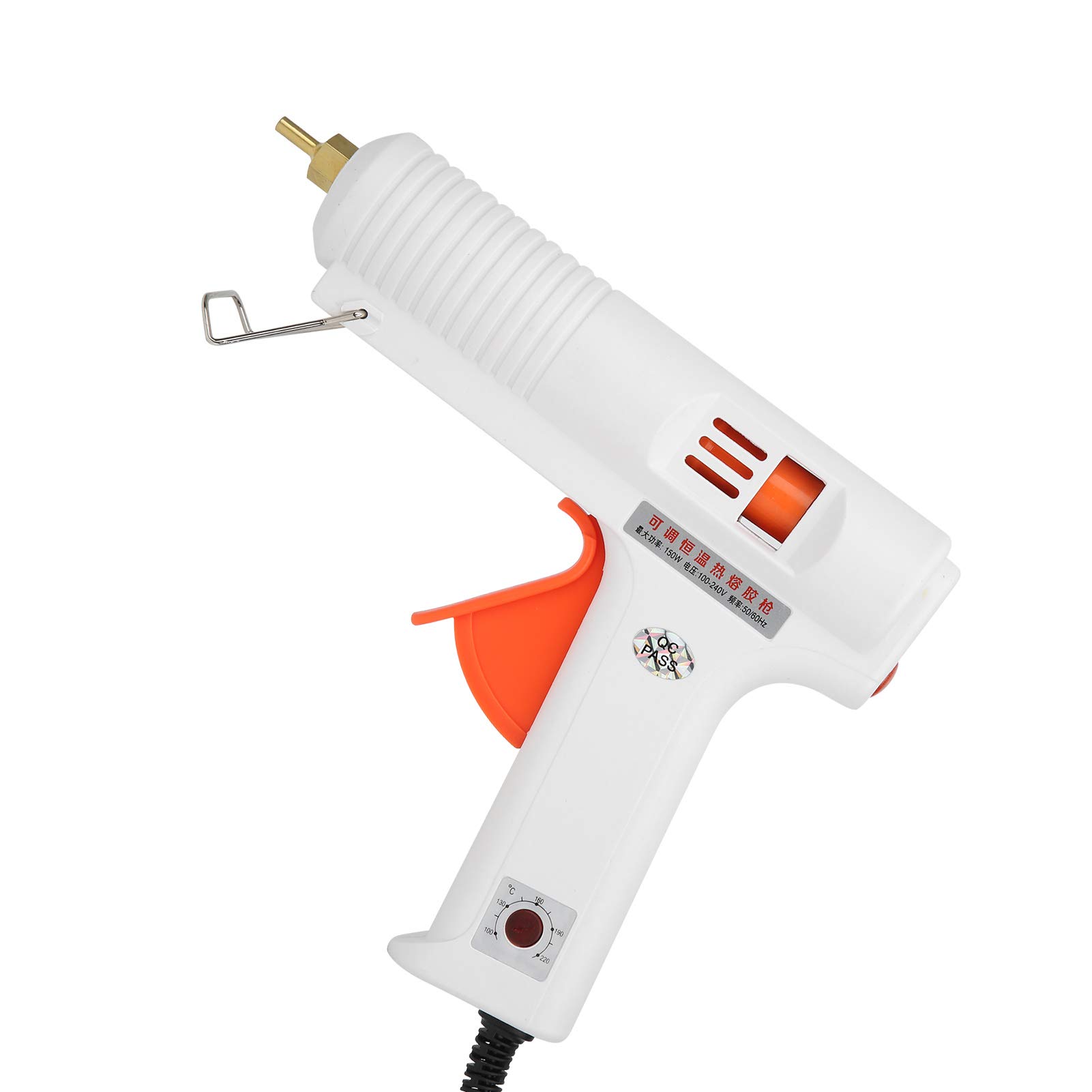 Walfront HL-F 150W Hot Glue Gun with Adjustable Temperature - 100-240V AC Power for DIY Crafts, Home Repairs & Creative Projects (White, US Plug) - Perfect for Scrapbooking, Woodworking & Home Decor