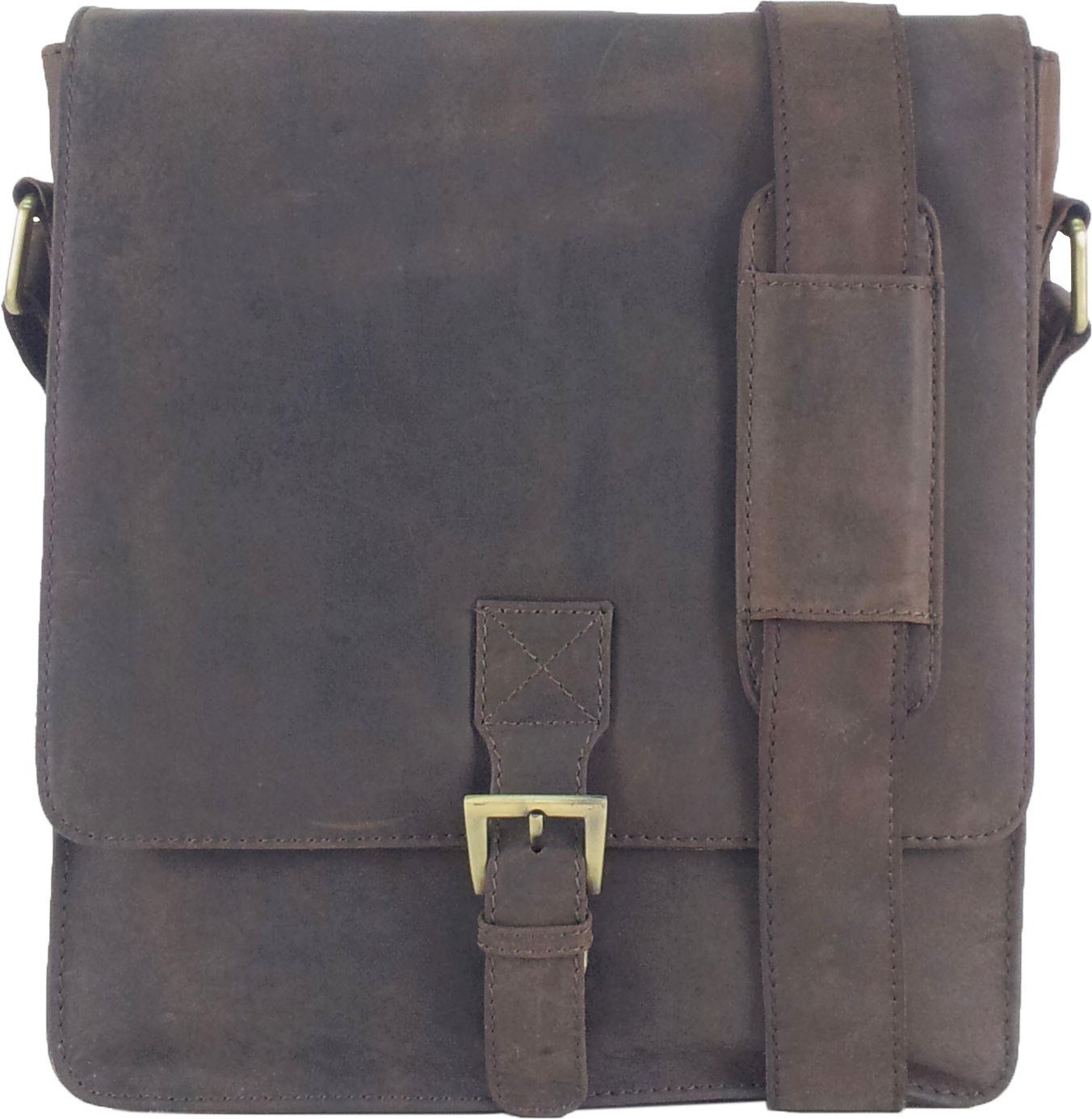 Premium Genuine Leather Unicorn Brown Messenger Bag for iPad, Ebook & Tablets - Perfect for Work, Travel & School Accessories