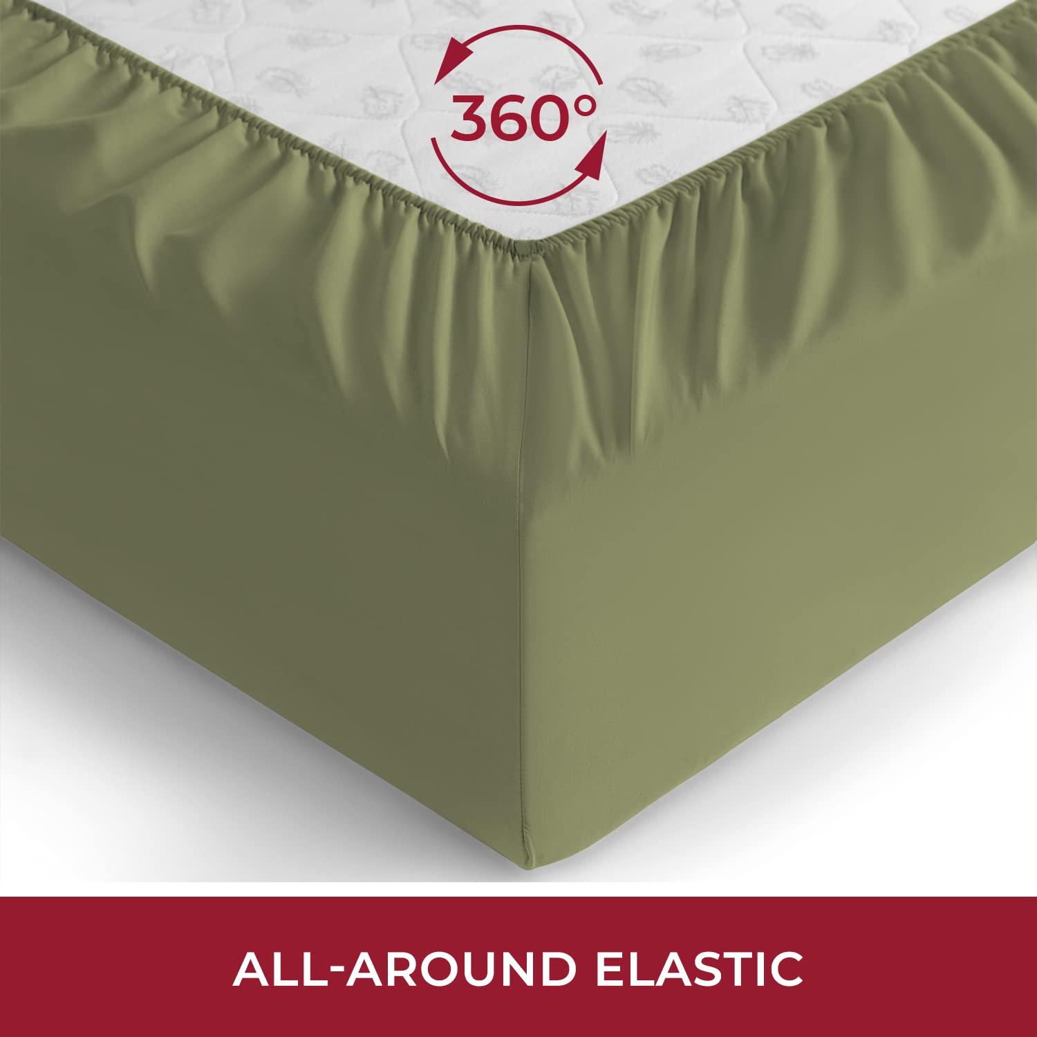 Mellanni King Size Fitted Sheet - Ultra Soft & Cooling Bedding with 16 Inch Deep Pocket - Wrinkle, Fade & Stain Resistant - Sage Green - Perfect for Master Bedroom, Guest Room & Vacation Homes