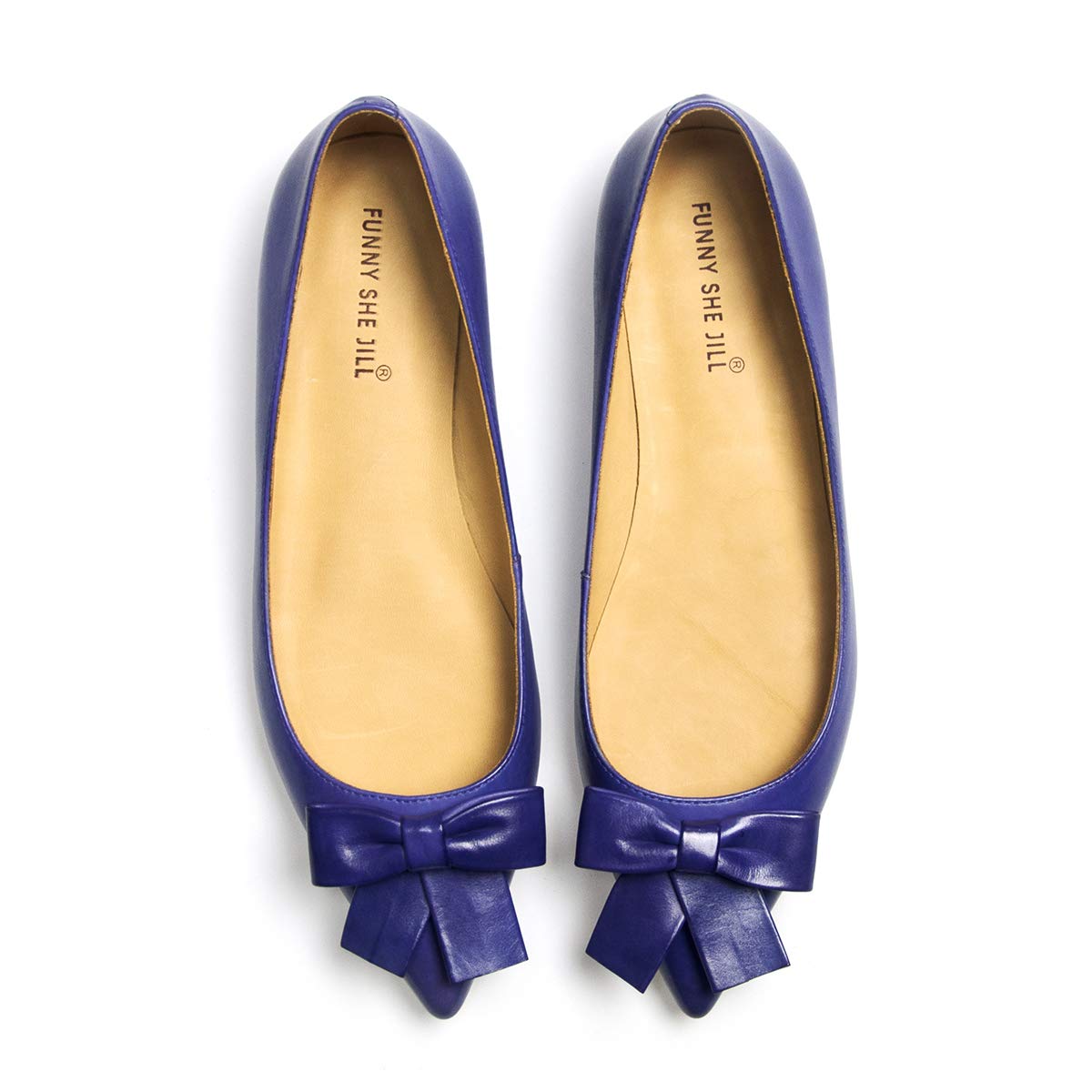 FSJ Women's Pointed Toe Loafers - Comfortable Slip-On Flat Shoes with Bow Knot Detail for Office & Work | Professional & Casual Outfits