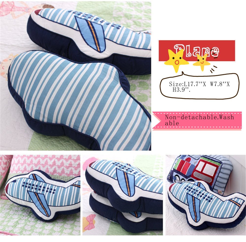 ABREEZE Airplane Shaped Pillow - Cute Decorative Throw Pillow for Kids' Room, Bed, Sofa & Chair - Perfect for Nursery Decor, Travel Gifts & Plane Themed Bedroom Accessories