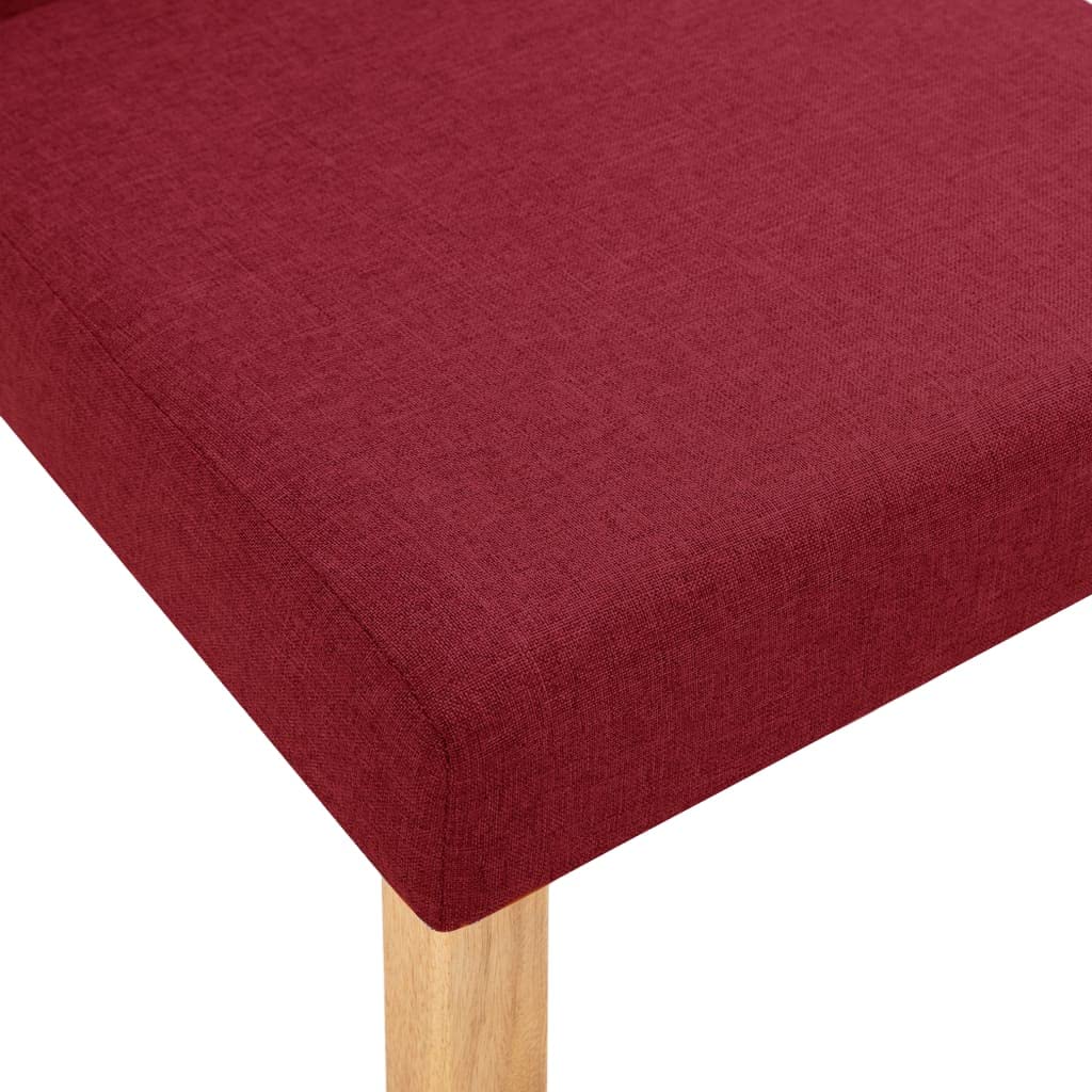SKM Dining Chairs Set of 4 - Wine Red Fabric Upholstered Kitchen Chairs for Dining Room, Restaurant & Home Decor (Model 9231)