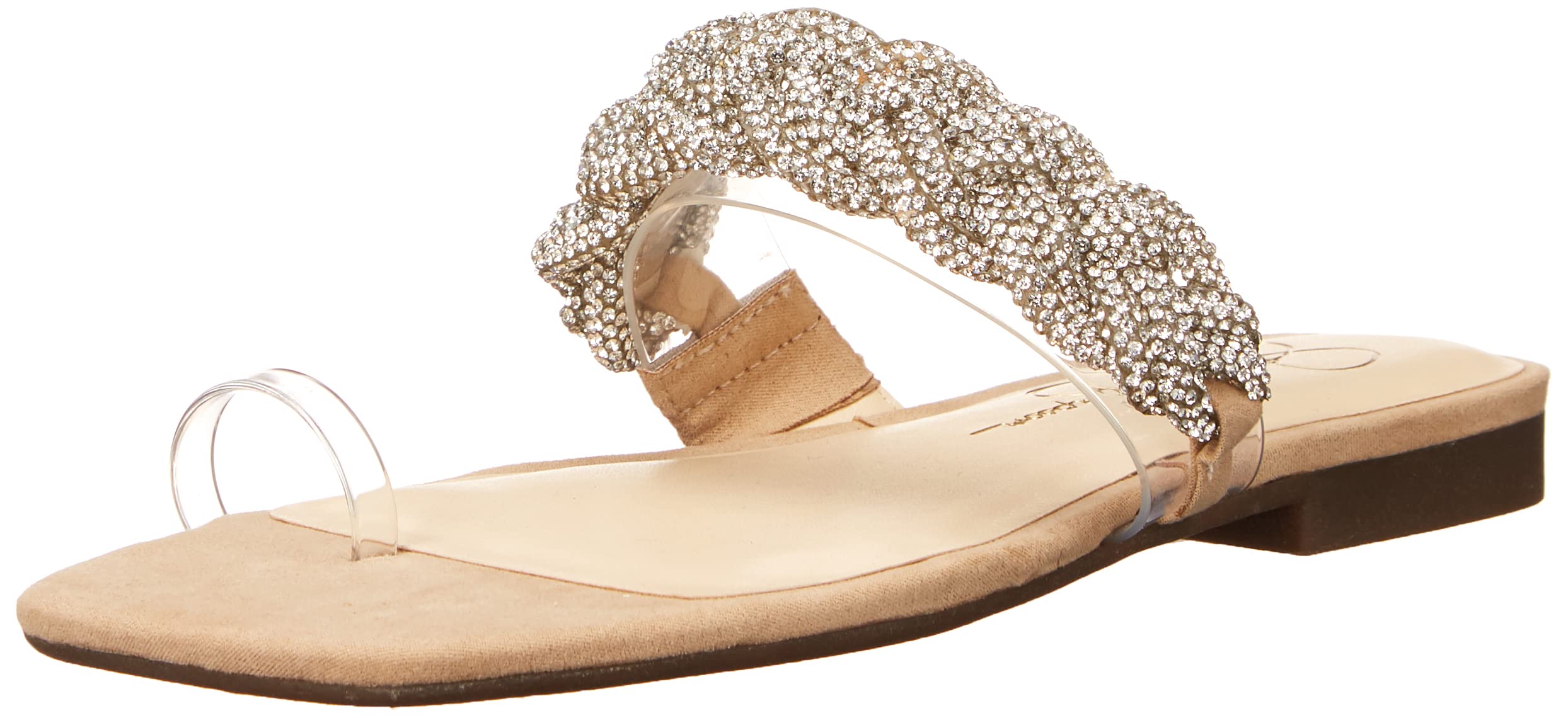 Jessica Simpson Women's Rowine Toe Loop Flat Sandal - Comfortable Summer Casual Shoes for Women, Beach Walking & Vacation Outfits