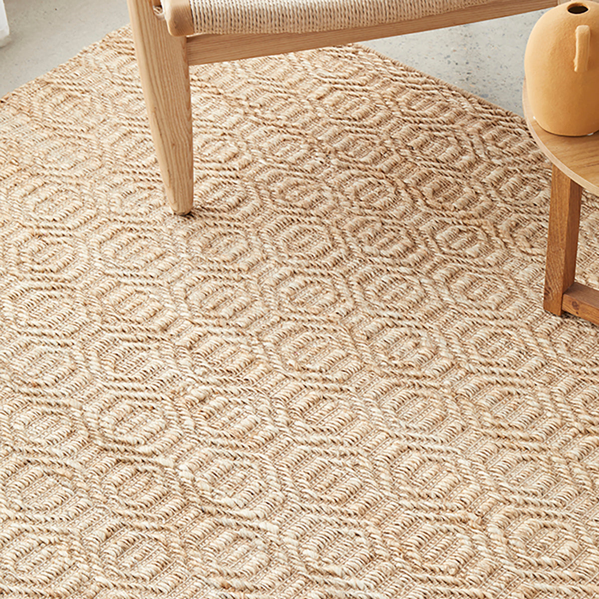 Dune Stina Natural Jute Rug - Handwoven Boho Chic Area Rug for Living Room, Bedroom, or Nursery | Eco-Friendly & Stylish Home Decor