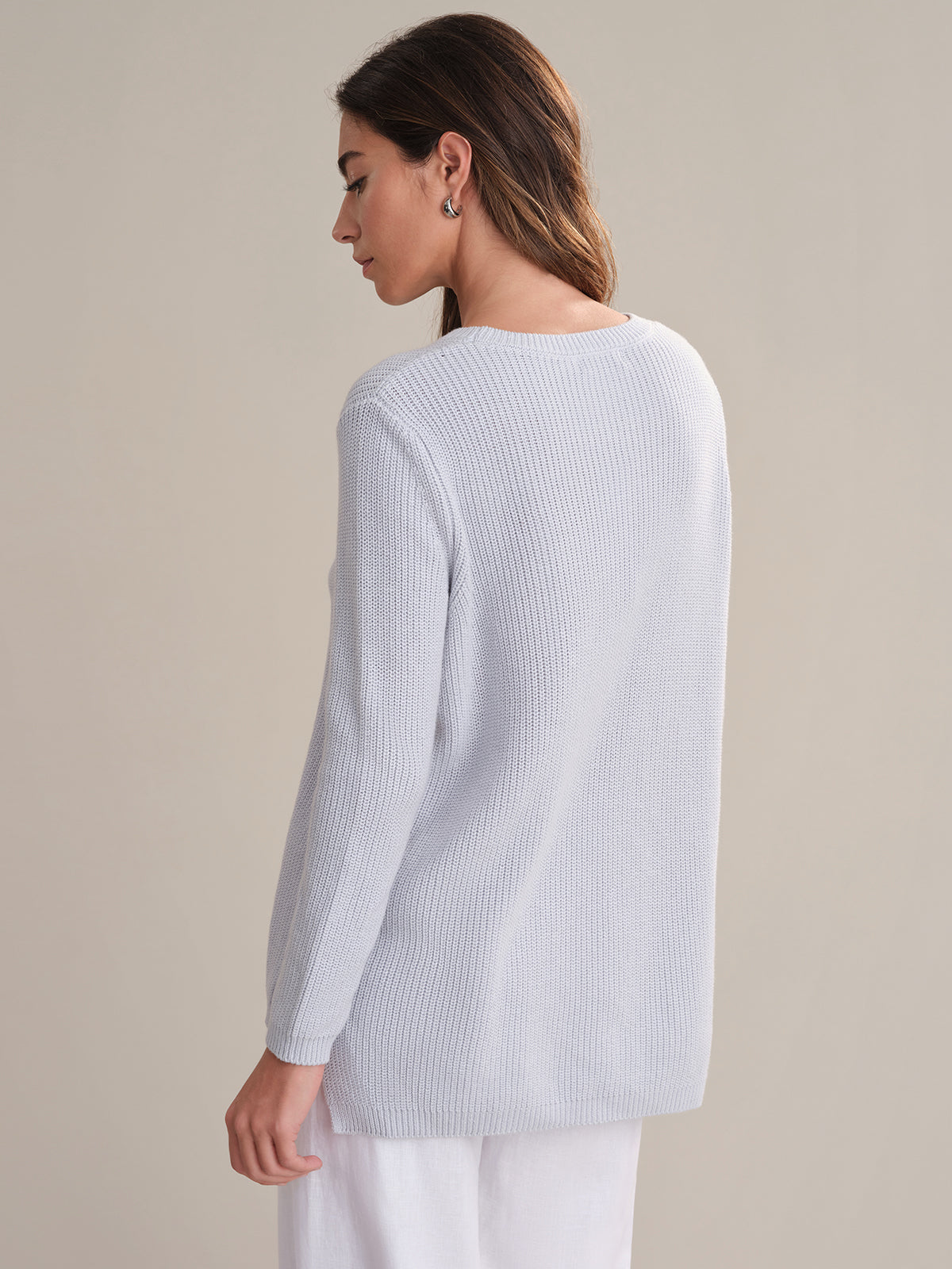 Emma Women's Crewneck Shaker Stitch Cotton Sweater - Soft Casual Pullover for Fall & Winter, Perfect for Office, Dates and Weekend Outings