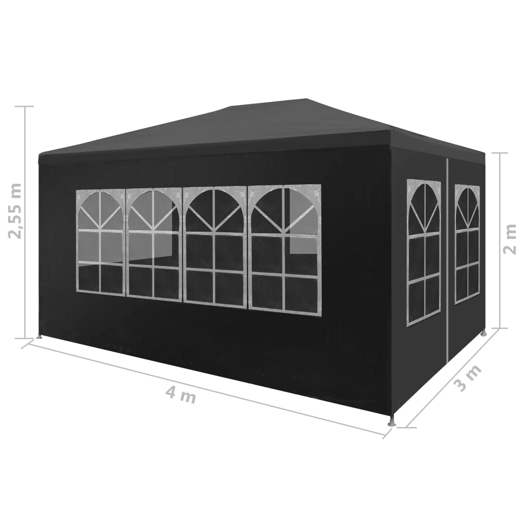 CHARMMA 10x13 Heavy Duty Party Tent - Large Outdoor Pop Up Canopy for Weddings, Backyard Parties & Events | Waterproof & Durable Anthracite Shelter | Perfect for Picnics, Festivals & Camping