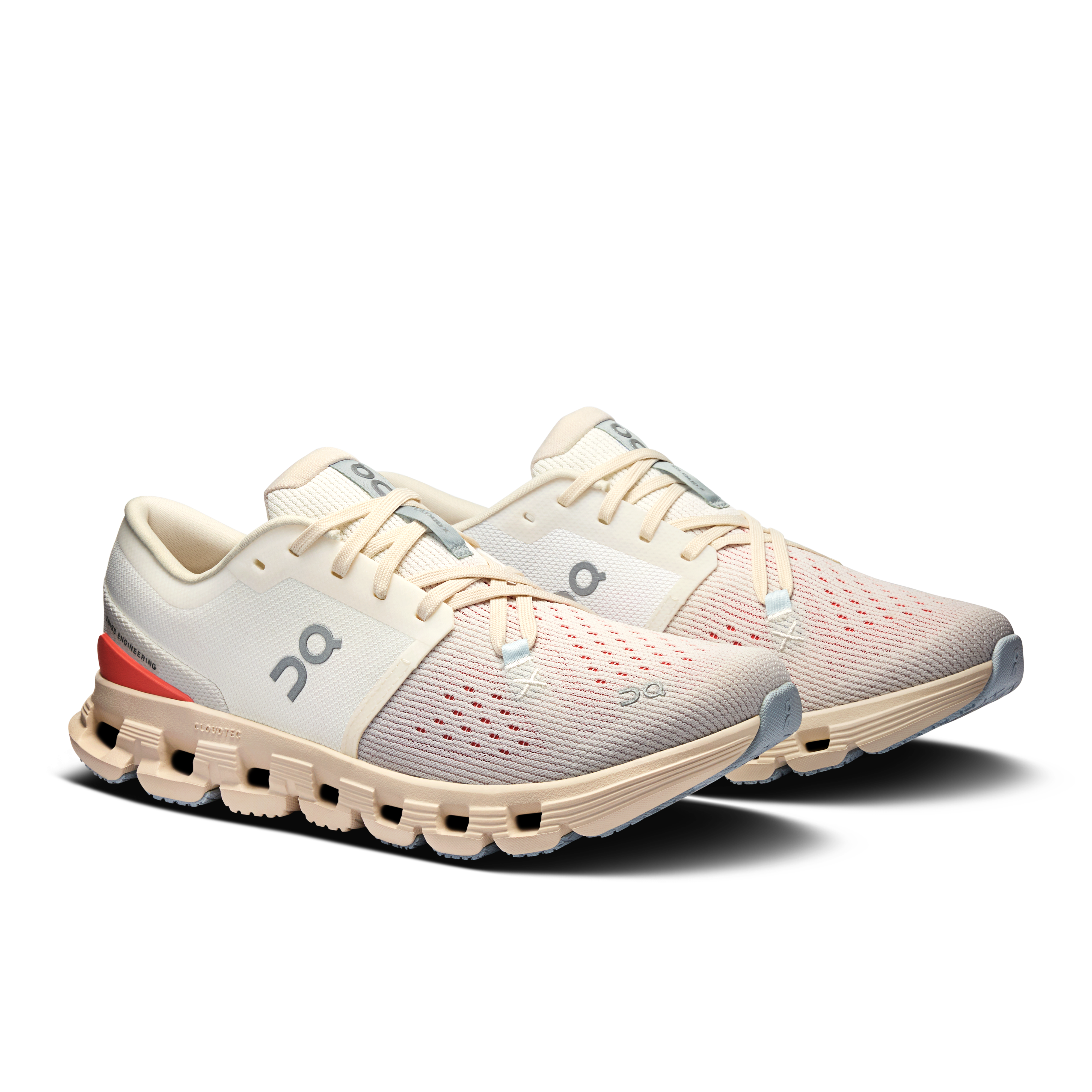 Women's Cloud X 4 Running Shoes - Lightweight Comfort Sneakers for Women in Ivory/Salmon | Perfect for Jogging, Gym Workouts & Everyday Wear