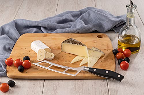 Premium 6-Inch Arcos Cheese Knife - Nitrum Stainless Steel Blade with Ergonomic POM Handle - Riviera Series Black - Perfect for Cheese Boards, Charcuterie & Gourmet Food Preparation