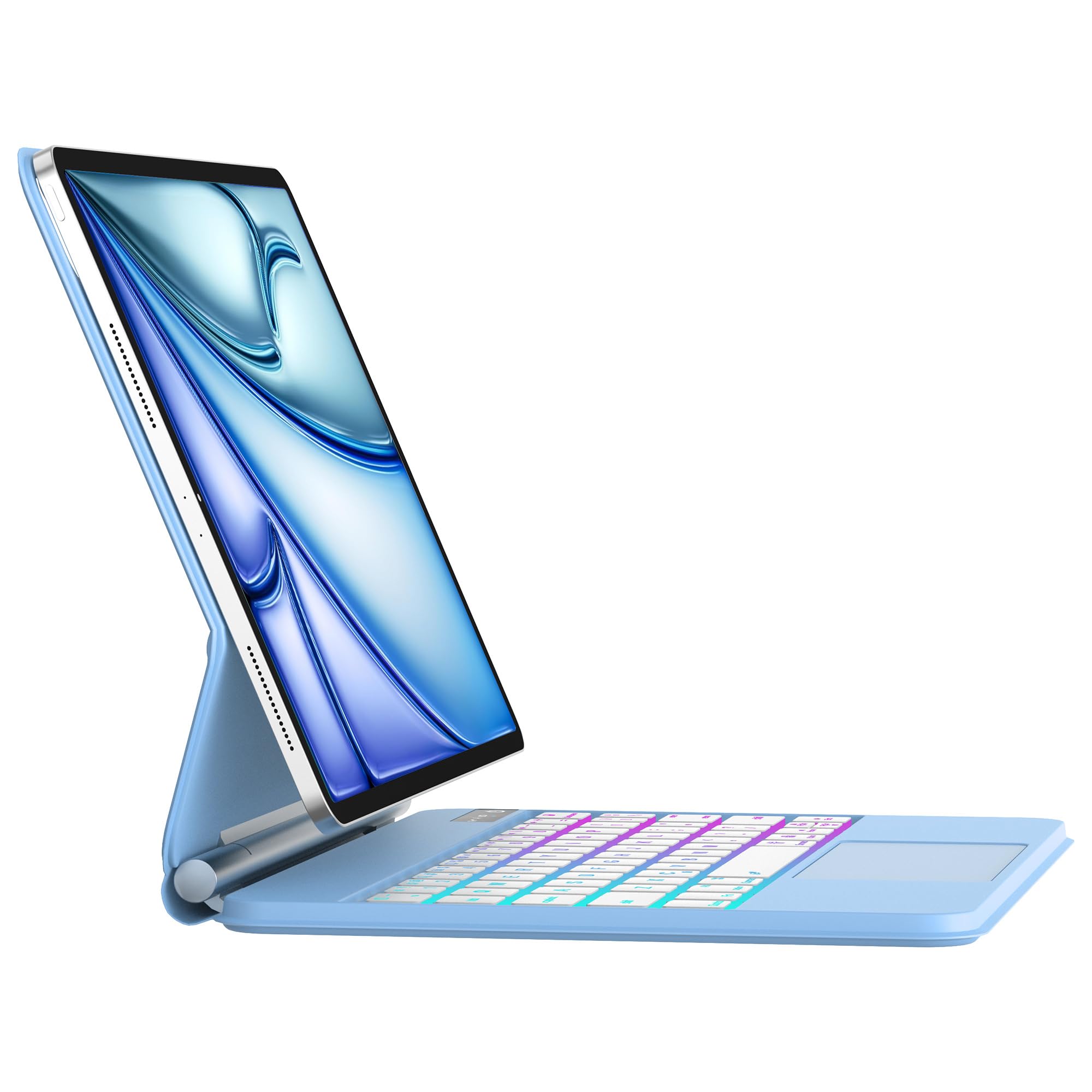 Magic Keyboard Case for iPad Air 11-inch (M2) 2024 & iPad Air 5th/4th Gen & iPad Pro 11 (1st-4th Gen) - Backlit Bluetooth Keyboard with Multi-Touch Trackpad, Floating Magnetic Stand & Rainbow LED - Perfect for Work, Study & Travel (Blue)