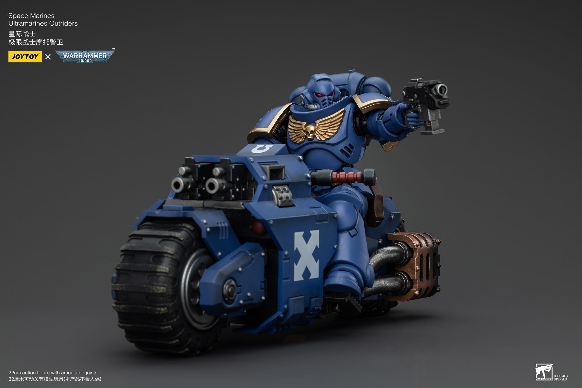 JOYTOY 1/18 Scale Warhammer 40K Space Marines Ultramarines Outriders Brother Catonus Action Figure - Reissue Version - Collectible Model for Display & Wargaming Scenes
