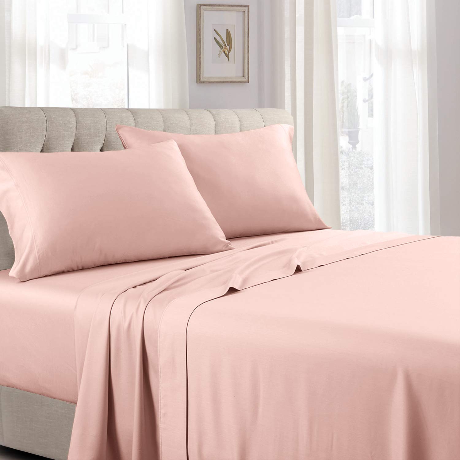 Royal Tradition 300 Thread Count 100% Cotton 4-Piece California King Sheet Set with Deep Pockets - Soft & Breathable Bedding for Luxurious Comfort - Perfect for Master Bedrooms, Guest Rooms & Hotels