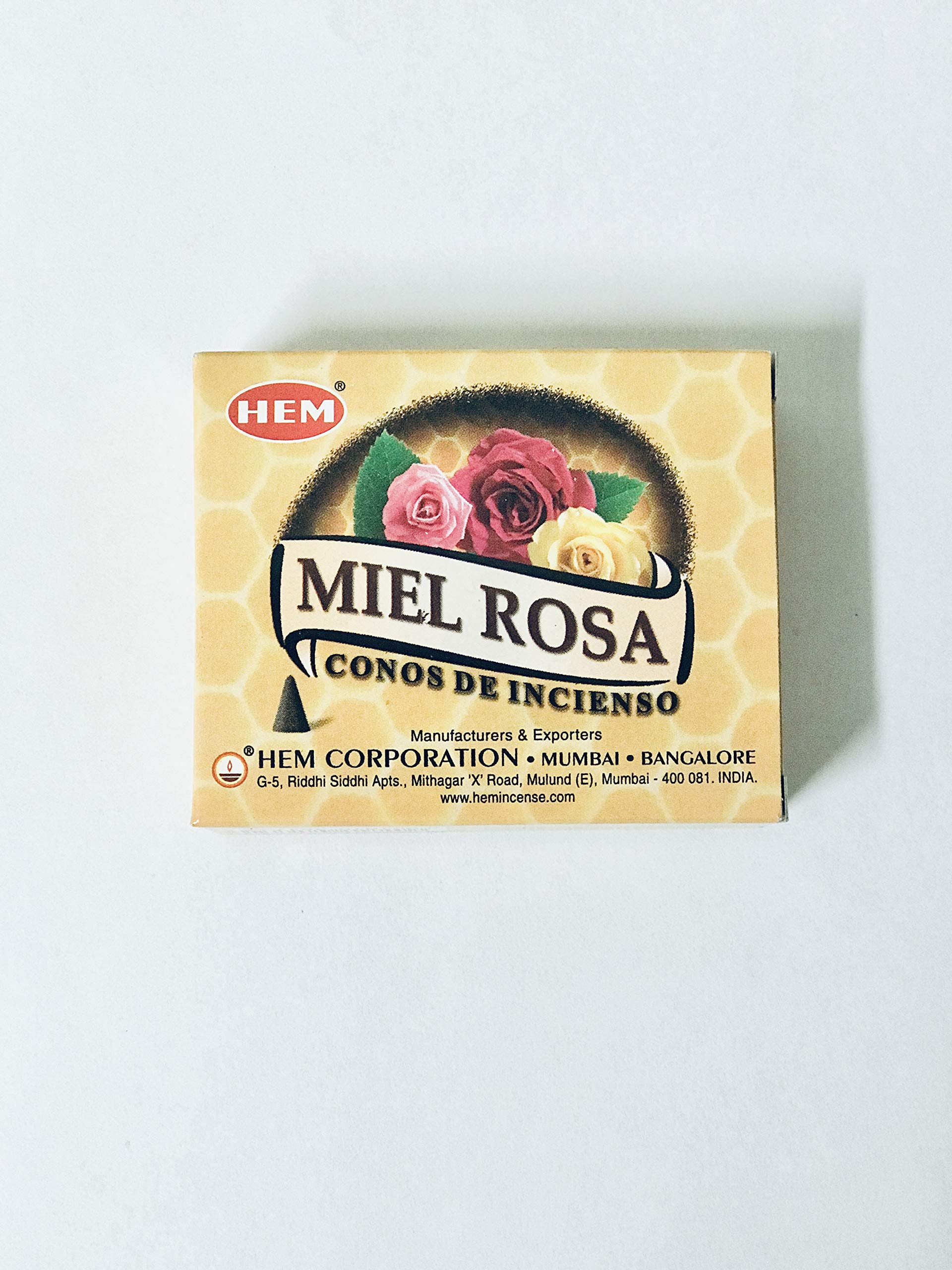 Premium Honey Rose Incense Cones - 10 Pack Authentic Indian Hem Incense for Meditation, Yoga & Relaxation | Aromatherapy, Home Fragrance & Spiritual Use