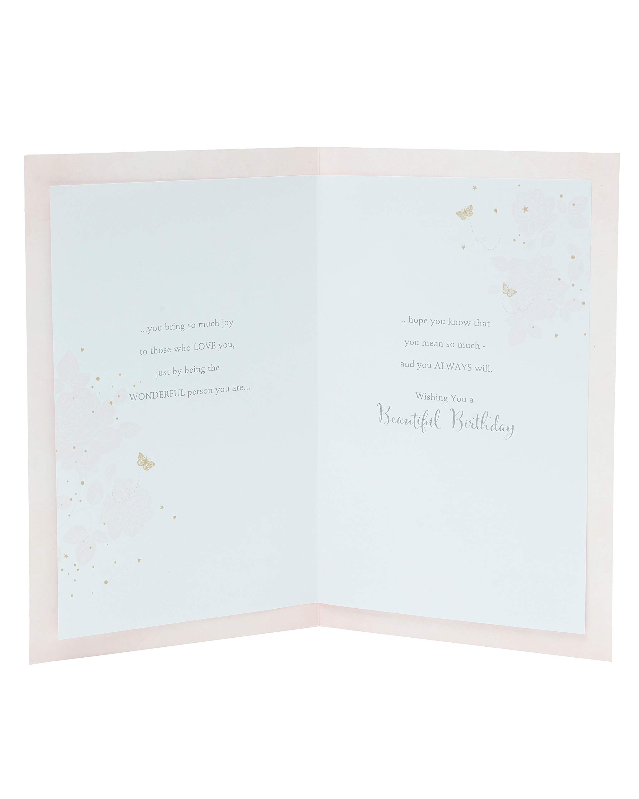 Beautiful Daughter Birthday Card with Heartfelt Message - Elegant Pink Foil Design - Perfect for Special Occasions & Gift Giving