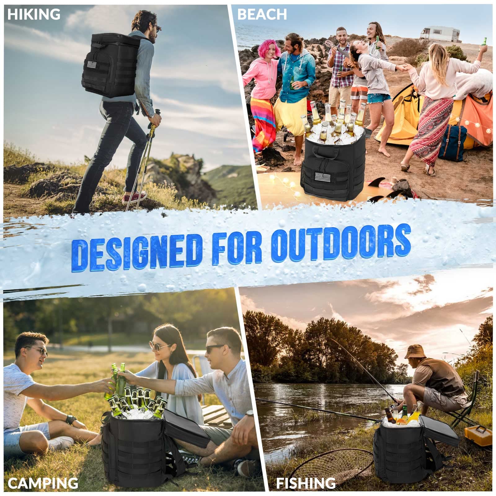 **AUTOWT 45 Can Insulated Cooler Backpack - Large Leakproof Tactical Soft Cooler for Camping, Hiking, Beach & Travel - Portable Beer & Drink Carrier for Men & Women**    *(Perfect for outdoor adventures, picnics, tailgating, and keeping drinks cold on the go!)*