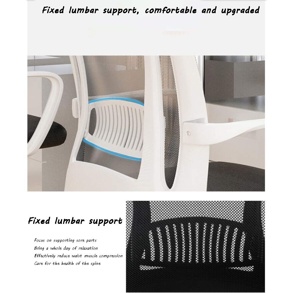 Ergonomic Swivel Office Chair with Lumbar Support - 360° Rotation & Adjustable Height - Comfortable Computer Desk Chair for Home, Dorm, or Office - Max Load 440lbs (Gray) - Perfect for Long Work Hours, Gaming, and Studying