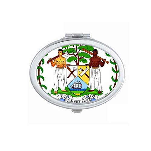DIYthinker Belize National Emblem Portable Folding Mirror - Double Sided Travel Makeup Mirror with Case, Perfect for Travel, Home & Office Use