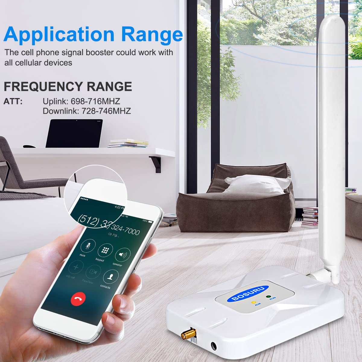 AT&T 5G/4G LTE Cell Phone Signal Booster for Home - Compatible with T-Mobile, Supports Band 12/17 - Improve Weak Reception for Home & Office Use