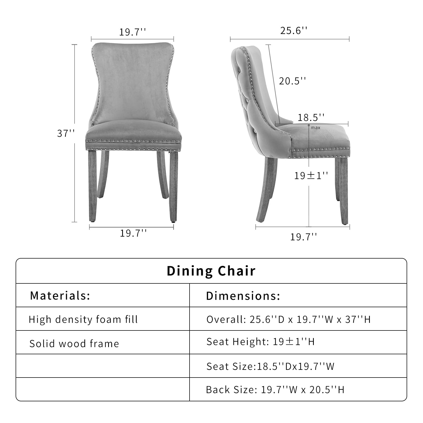Luxury Black Velvet Dining Chairs Set of 4 - Tufted Backrest, Solid Wood Frame Upholstered Chairs for Kitchen & Dining Room - Elegant Home Decor for Dinner Parties & Family Gatherings (Black, 4 Pieces)