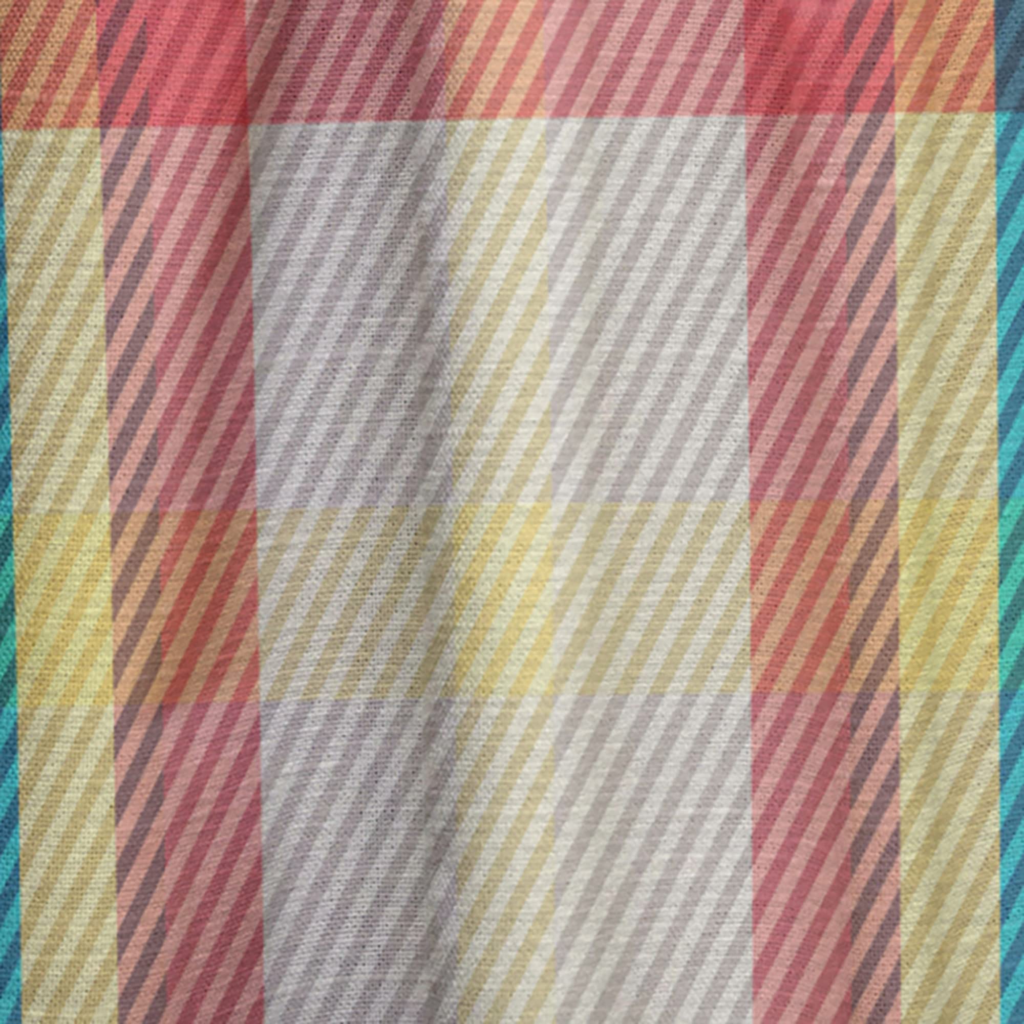DesignQ Tartan Geometric Textured Thermal Insulated Curtains - 52x63 Inch Single Panel for Bedroom & Living Room - Perfect for Home Decor, Privacy & Energy Efficiency