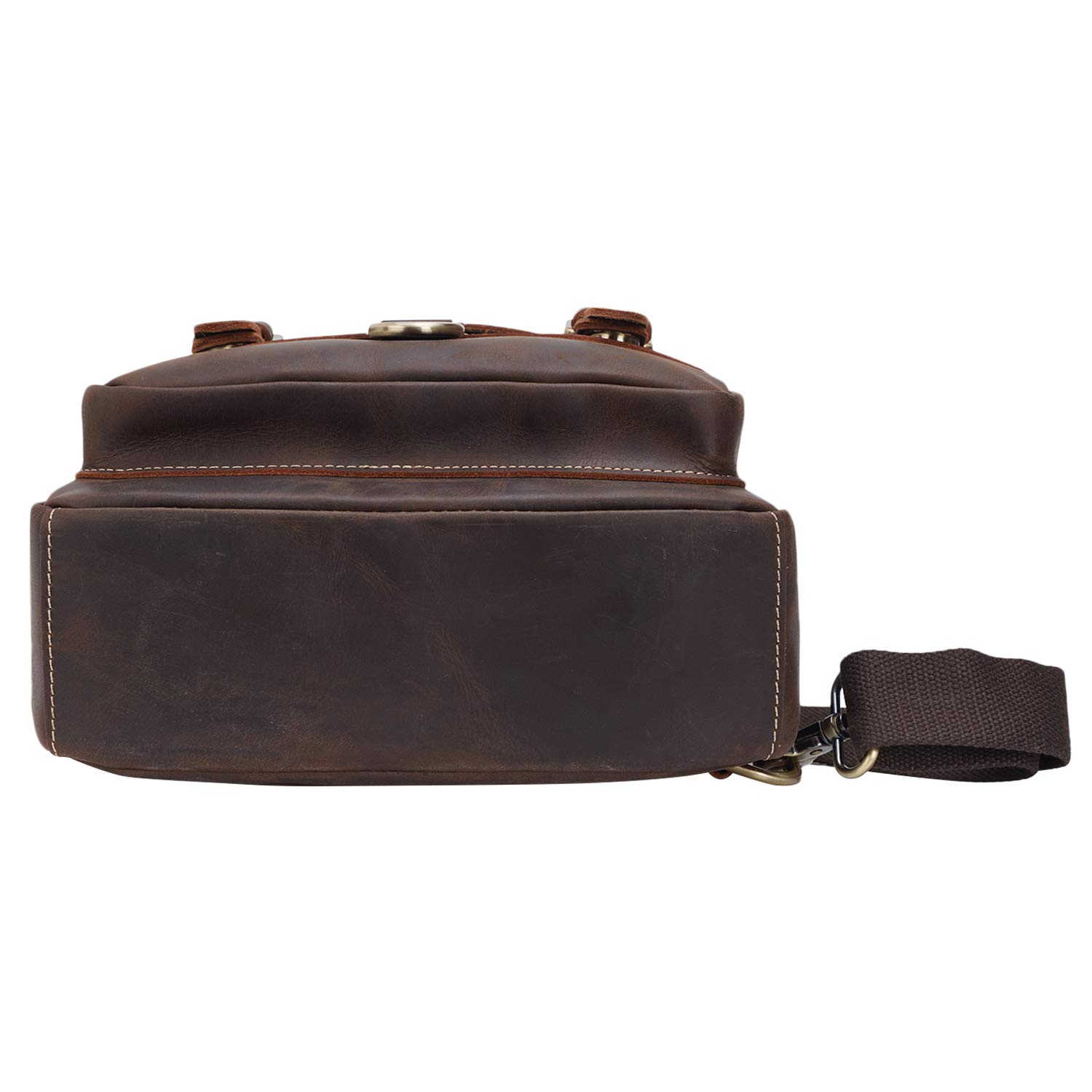 Polare Full Grain Leather Shoulder Backpack - Durable Travel Rucksack & Messenger Crossbody Bag for Men & Women - Perfect for Work, Commuting, Hiking & Daily Use