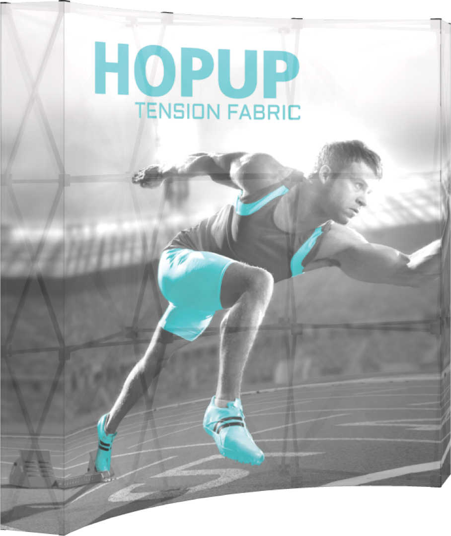 3x3 Backlit Hopup Tension Fabric Display - Premium Graphic Only Trade Show Booth Backdrop for Exhibitions & Retail Stores