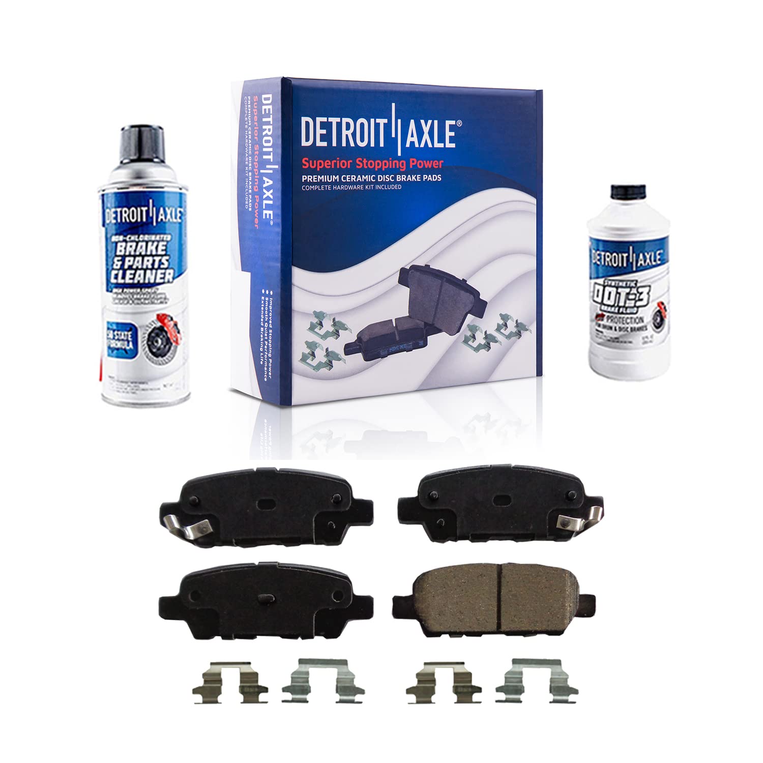 Detroit Axle Rear Brake Calipers & Ceramic Brake Pads Kit for Nissan Altima Maxima - Includes Brackets & Metal Piston Option | Durable Brake System Replacement for Smooth Stopping & Enhanced Safety
