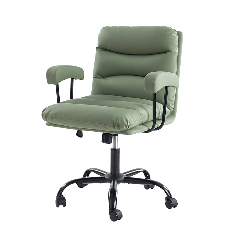 Anselm Modern Ergonomic Faux Leather Office Chair - Adjustable Swivel Desk Chair with Lumbar Support for Home & Office Workspace