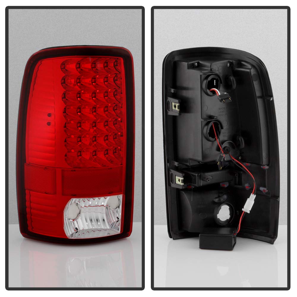 ACANII LED Tail Lights Brake Lamps for 2000-2006 Chevy Suburban 1500/2500 & Tahoe - Red/Clear Lens (Driver & Passenger Side) - Upgrade Your Truck's Style & Safety for Night Driving & Off-Road Adventures