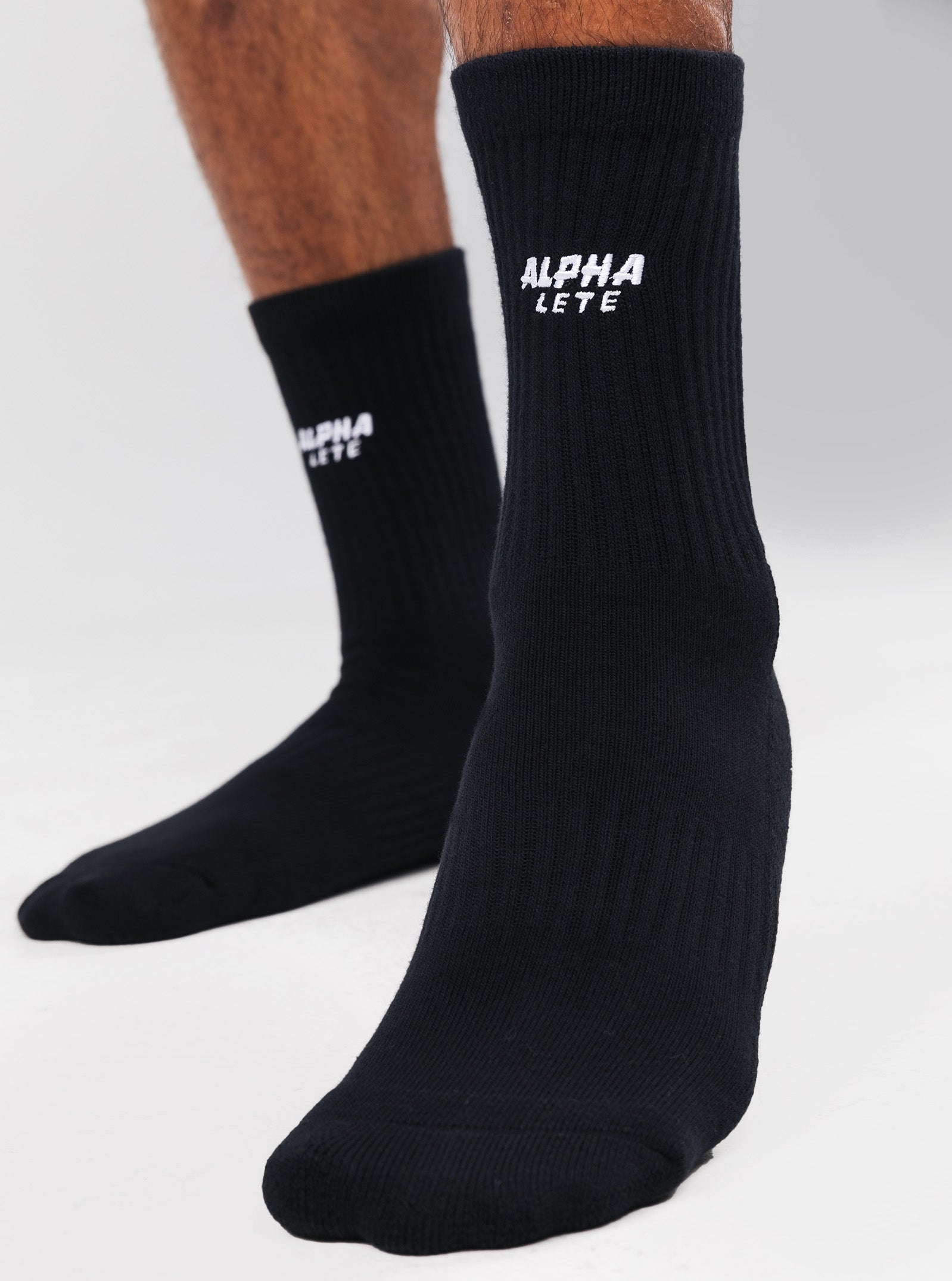 Force Elite Performance Socks 3-Pack - Black - Athletic Compression Socks for Running, Hiking & Workout