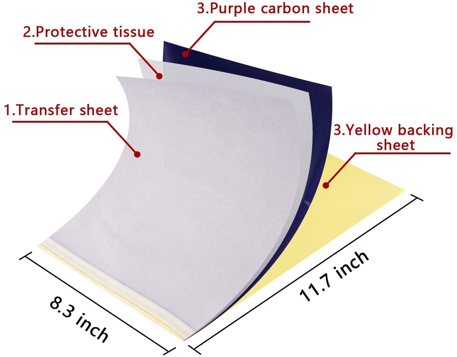 Jconly Professional Tattoo Transfer Paper - 20 Sheets Thermal Stencil Paper 8.5