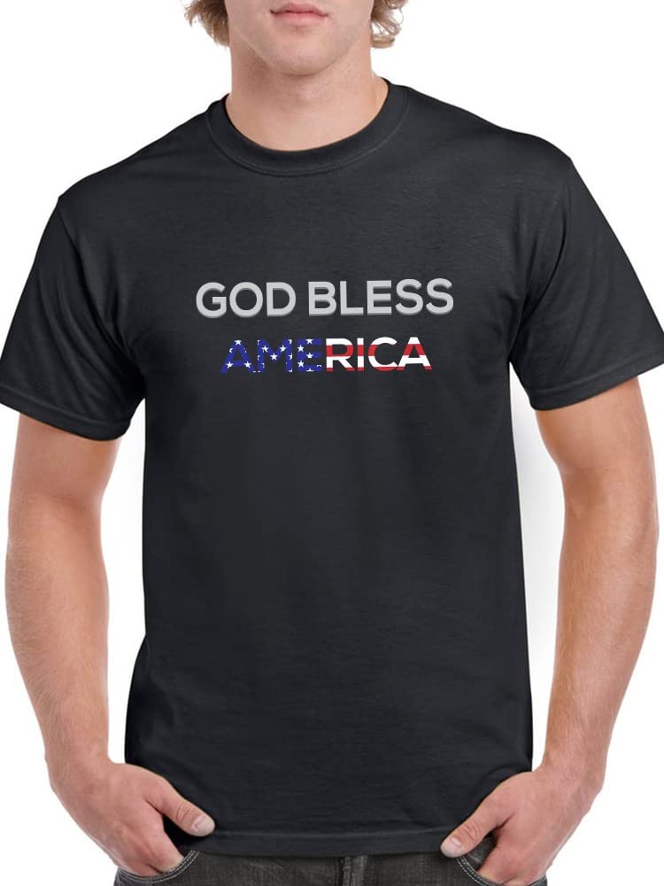 God Bless America USA Flag Patriotic Graphic Men's T-Shirt - Comfortable Cotton Tee for 4th of July, Veterans Day & Patriotic Events