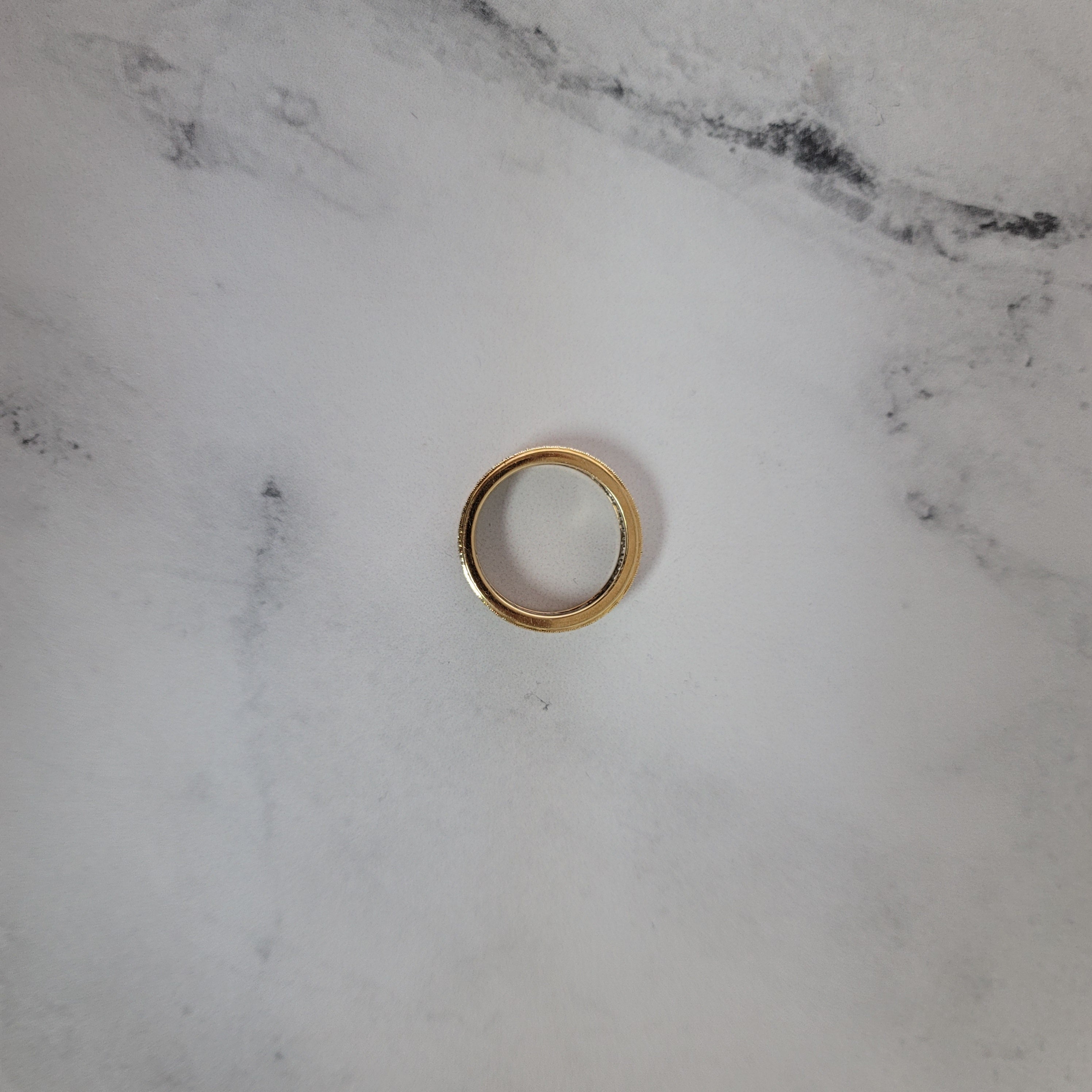 14K Two-Tone Gold Eternity Diamond Pave Wedding Band for Women - Perfect Engagement Ring & Anniversary Gift