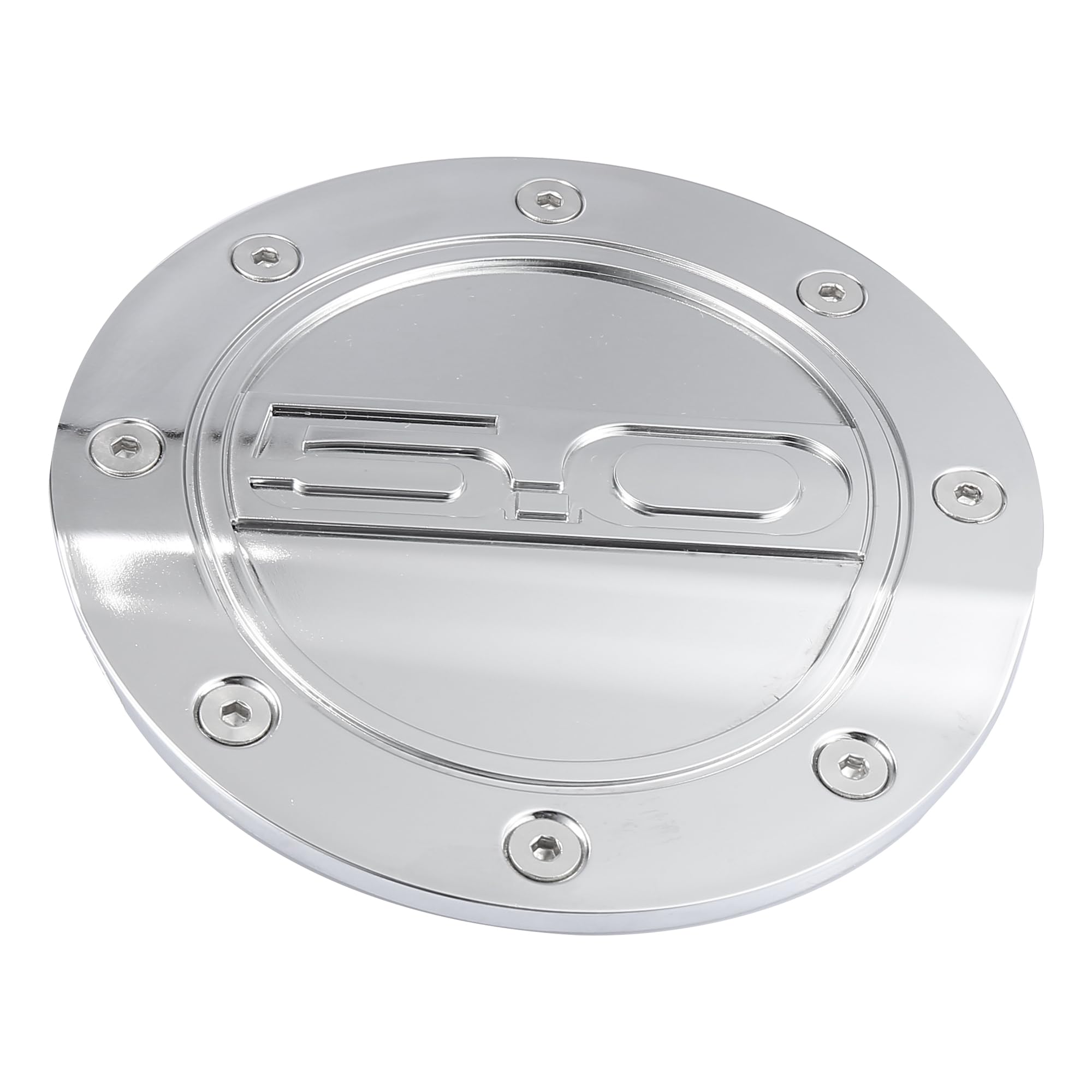 X AUTOHAUX Silver Tone Gas Cap Cover - Compatible with Ford Mustang 2015-2020 Models - Durable Fuel Filler Door Replacement - Perfect for Car Shows, Daily Driving & Vehicle Protection