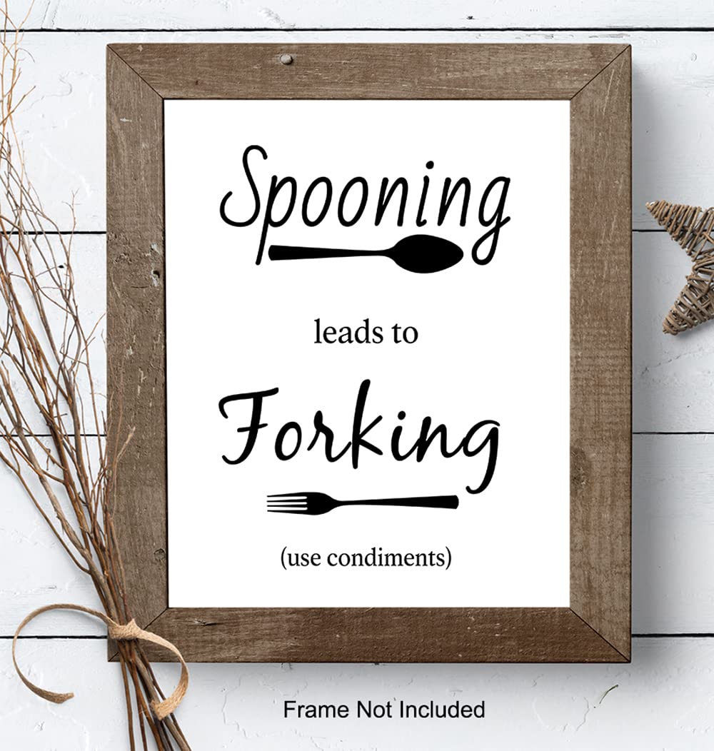 Funny Kitchen Decor & Wall Art - Unique Cafe & Dining Room Decorations - Perfect Gift for Home & Restaurant Use