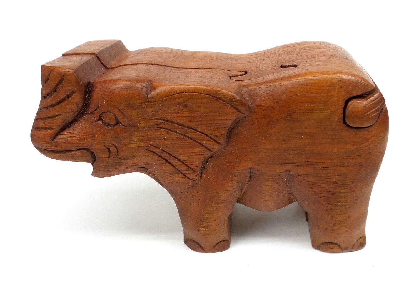 Handcrafted Wooden Elephant Jewelry Box with Hidden Compartment - Secret Stash Box for Rings, Necklaces & Valuables - Perfect Gift for Home Decor & Travel Storage