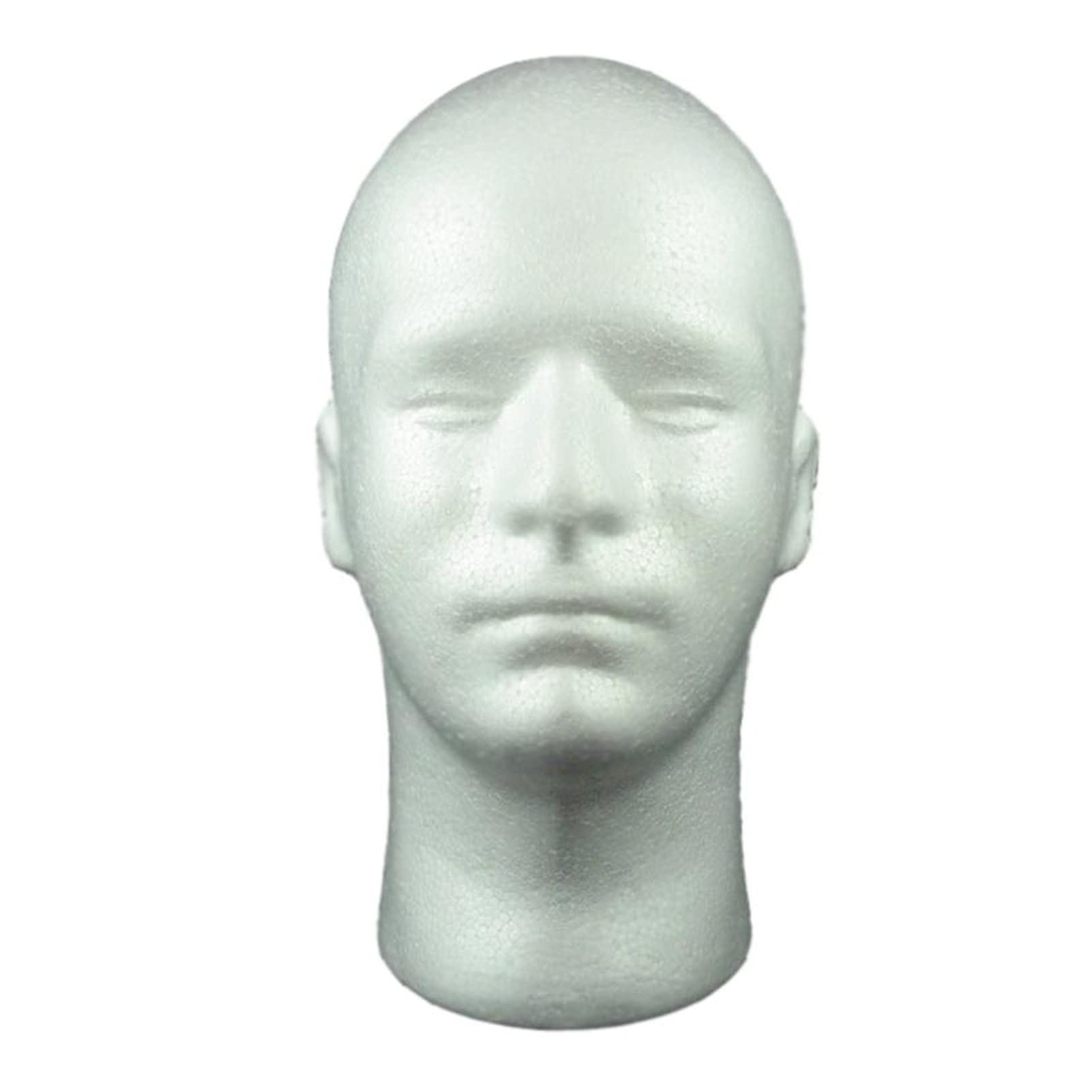 15Pcs Male Styrofoam Mannequin Head for Wigs - Wig Display Stand for Cosmetics, Hairpieces, Hats & Glasses - Perfect for Salon, Barber Shop & Home Wig Making