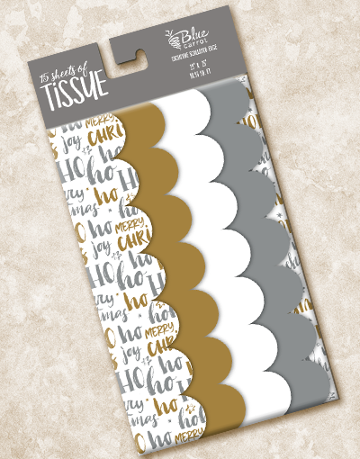 Festive Wishes Scalloped Tissue Paper - Decorative Craft Paper for Gift Wrapping, Party Decorations & DIY Scrapbooking - Perfect for Christmas, Birthdays & Special Occasions