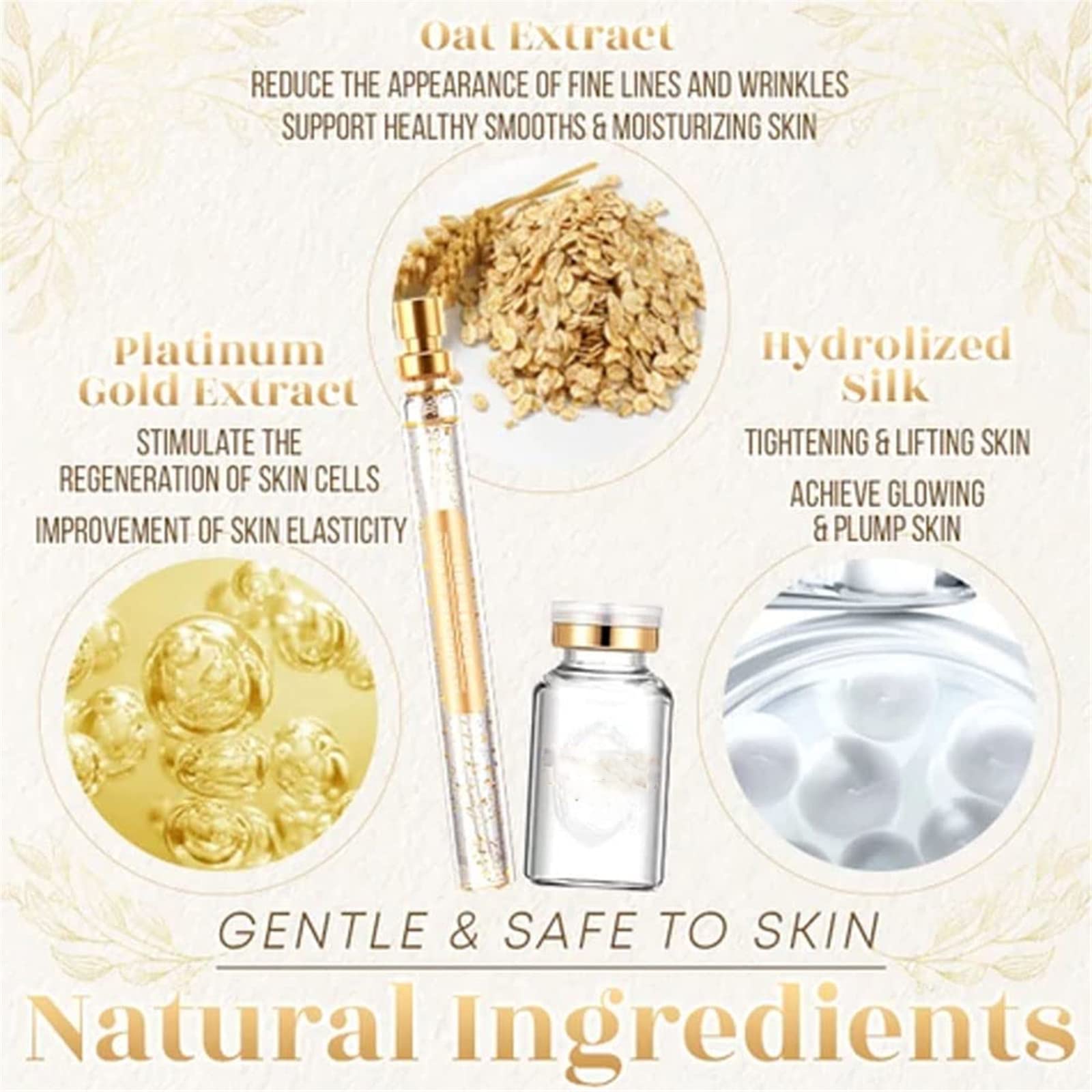 InstaLift Soluble Protein Thread Lifting Set with Nano Gold Essence - Anti-Aging Collagen Face Serum & Absorbable Silk Threads for Wrinkle Reduction (1 Set + 5 Bottles) | At-Home Facial Rejuvenation & Skin Tightening Treatment