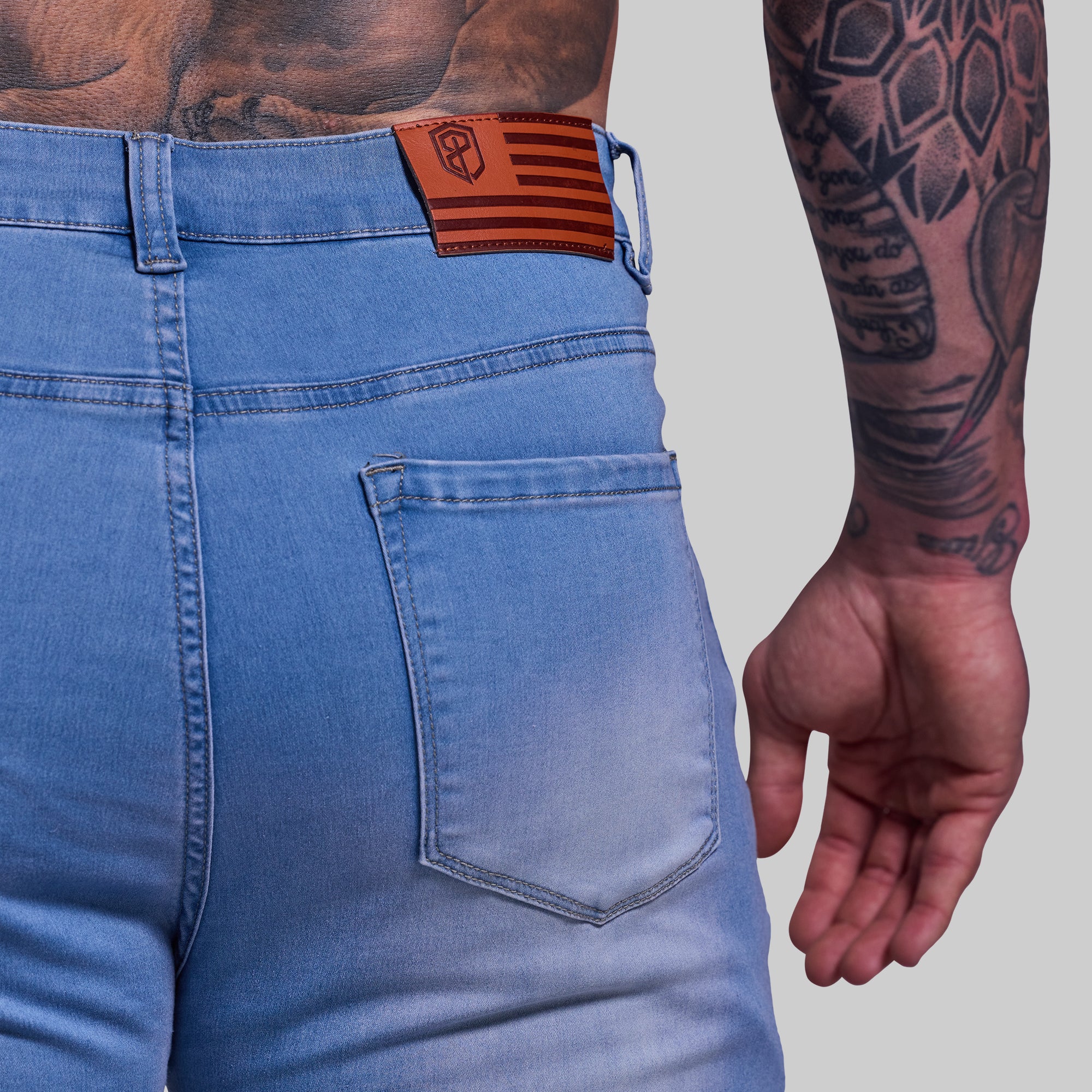FLEX Stretchy Athletic Fit Jeans for Men - Light Wash Denim Pants | Comfortable & Flexible for Gym, Workout & Casual Wear