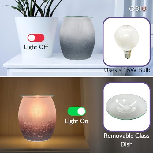 Premium Electric Wax Warmer with Crackle Glass - Aromatherapy Wax Melter for Home, Office & Spa - Perfect for Relaxation & Stress Relief