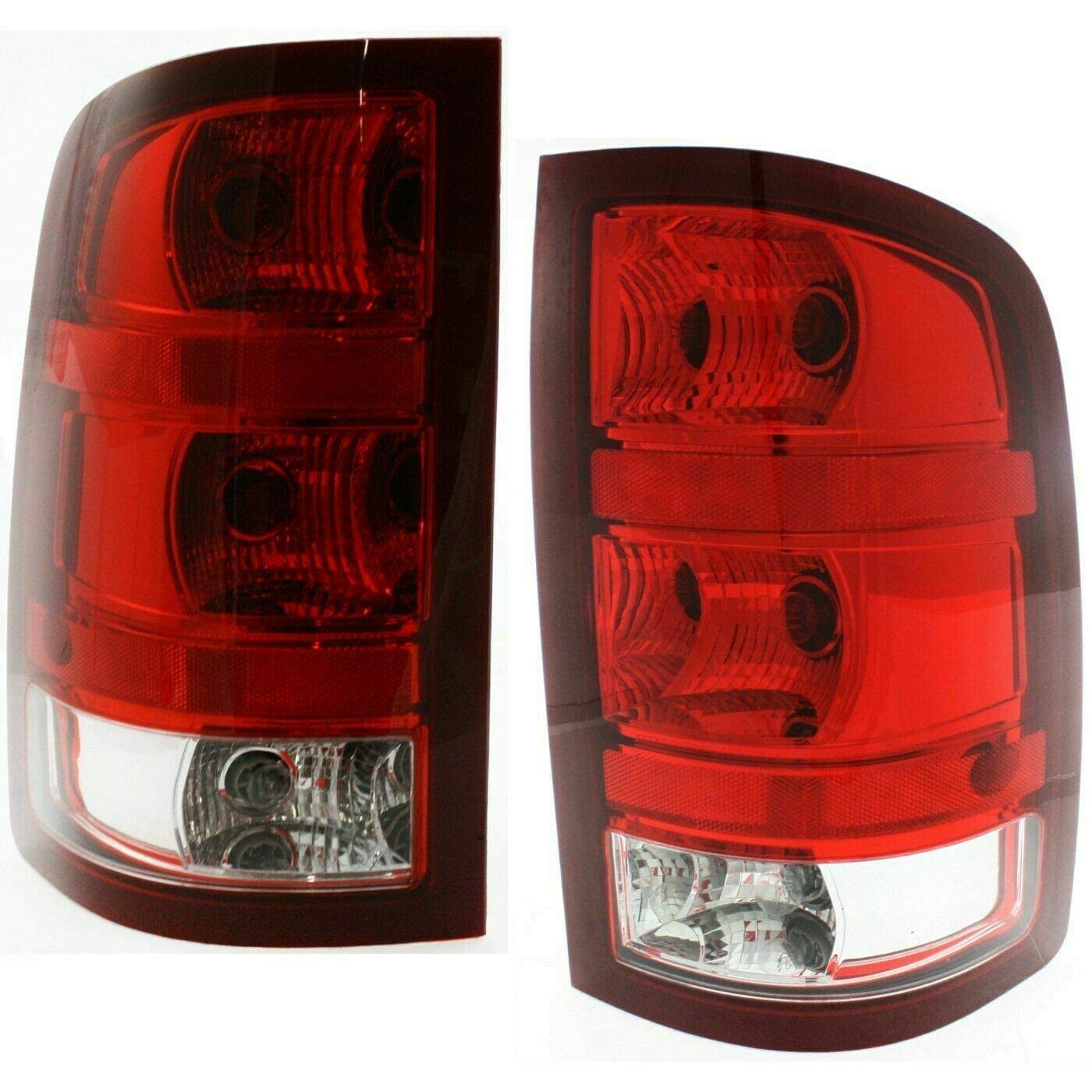 GMC Sierra 2007-2013 1500 & 2007-2014 2500HD/3500HD Replacement Tail Lights Assembly - Left Driver & Right Passenger Side (Part# 25958485, 25958484) - Direct Fit, Easy Installation for Improved Night Visibility & Safety