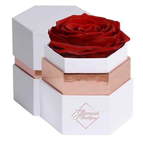 Red Single Rose White Box