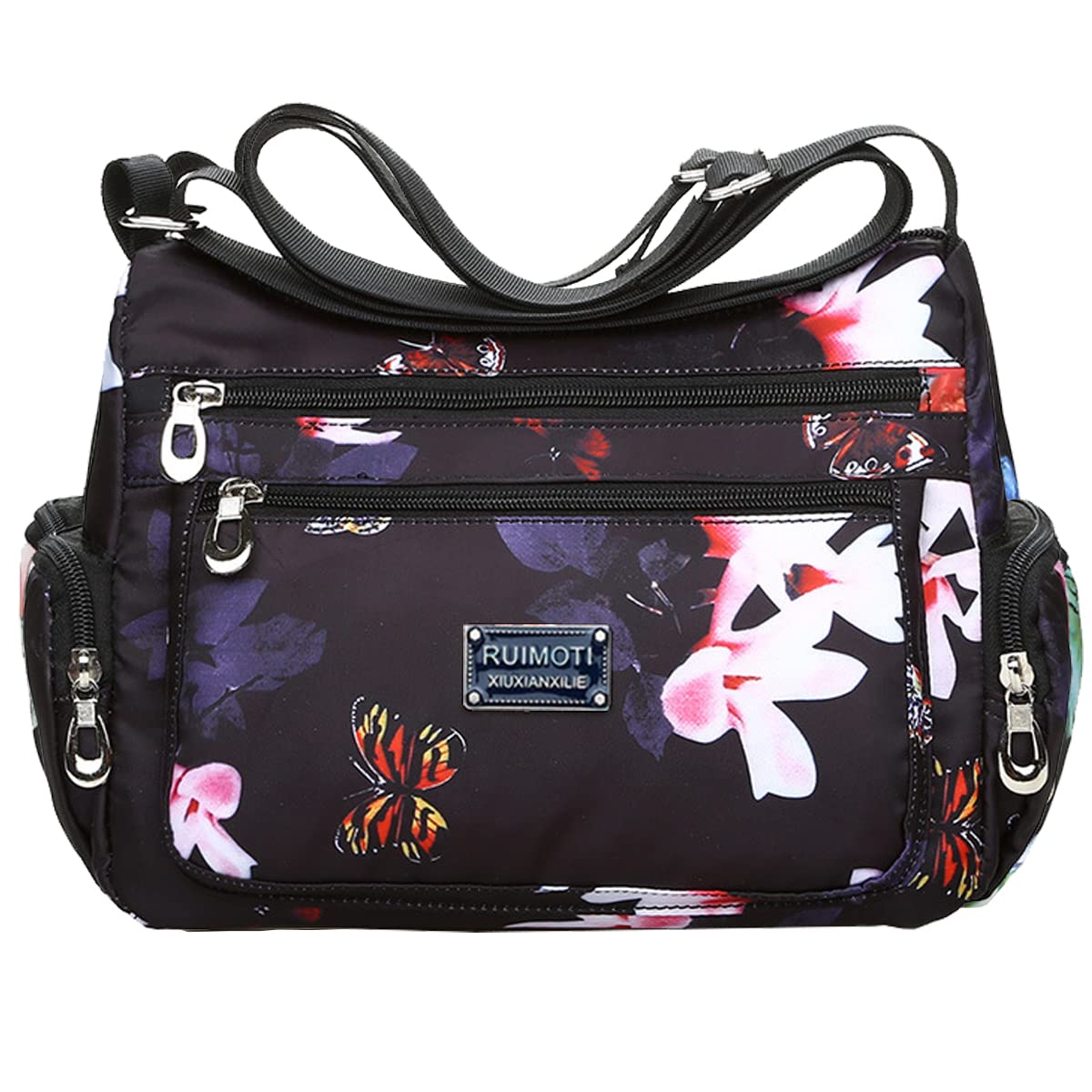 Floral Shoulder Bag for Women - Vintage European & American Style Lightweight Messenger Bag with Zippers - Perfect for Casual Outings, Travel, and Everyday Use