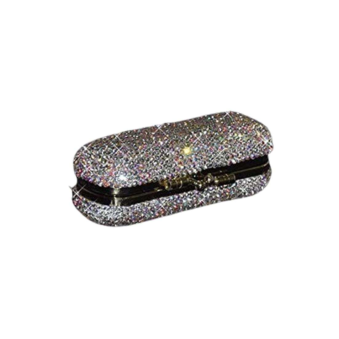 TISHAA Luxury Rhinestone Lipstick Case Holder with Mirror - Glitter Diamond Cosmetic Organizer for Lip Gloss, Makeup Storage, Travel & Purse (White) - Perfect for Parties, Weddings & Everyday Glam