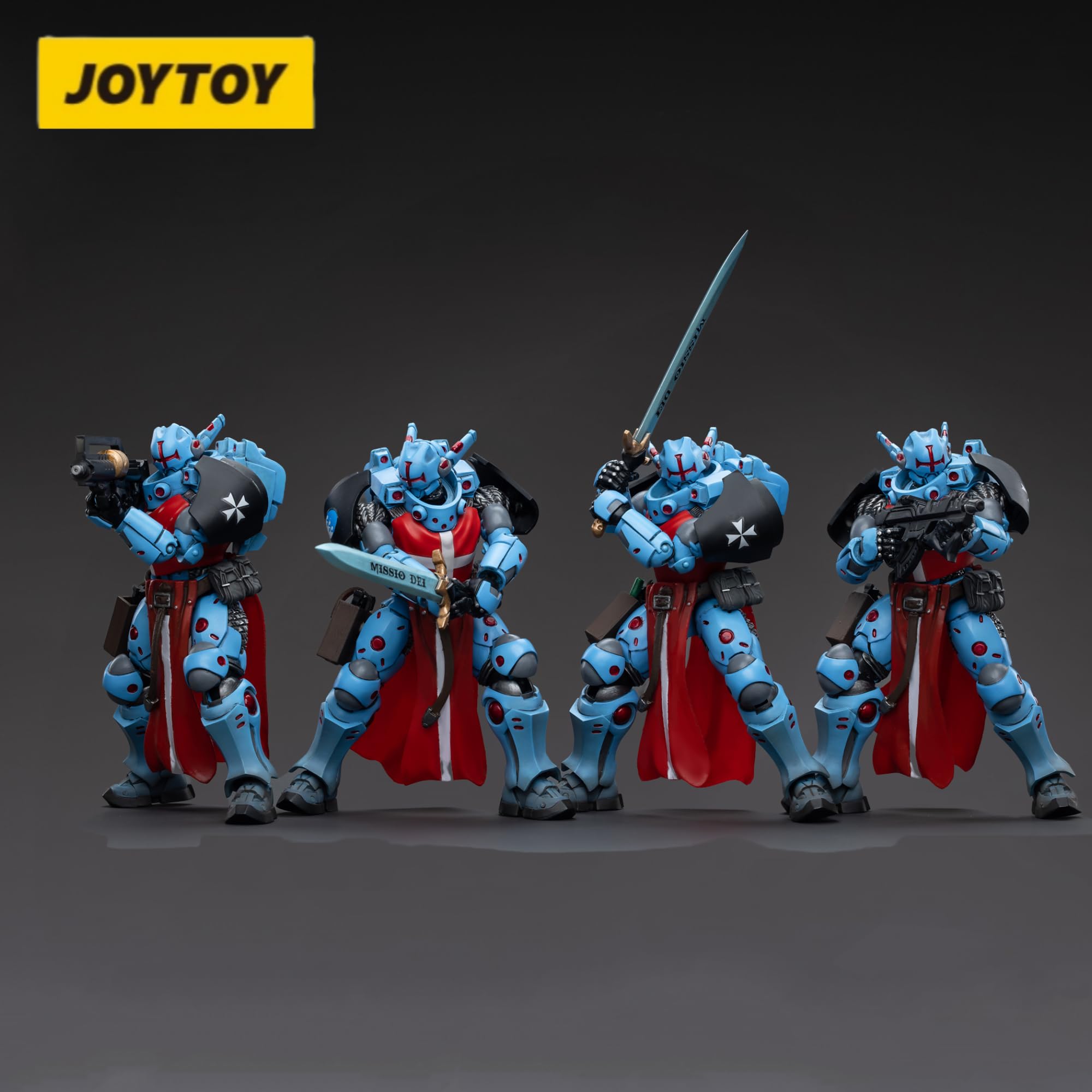 JOYTOY 1/18 Scale PanOceania Knights Hospitallers Action Figure Set (4-Piece Collectible) - Detailed Military Model for Display, Gifts & Wargaming Scenes