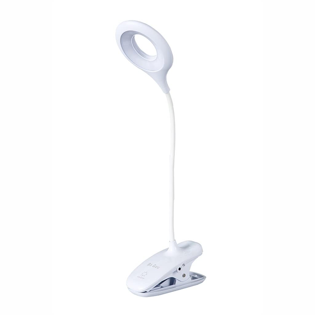 USB LED Desk Lamp with Flexible Gooseneck & Clip - Adjustable Study Table Light for Reading, Office, Bedroom (White) - Perfect for Night Reading, Home Office & Dorm Room Lighting
